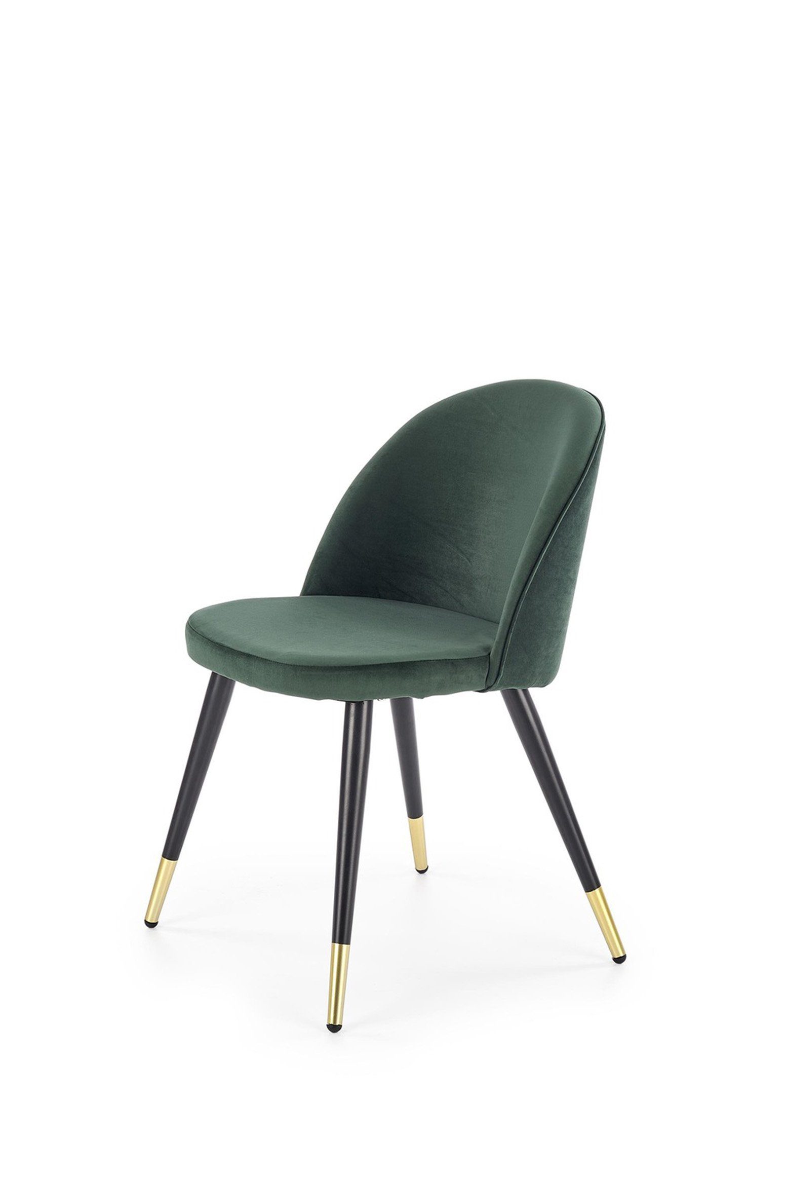 Cosy Home Ideas Esszimmerstuhl Esszimmerstühle mit Samt-Bezug 4er Set Goldspitzen Stühle (4er Set), 4 Stück im Set, Beine in Metall pulverbeschichtet mit Goldspitzen grün