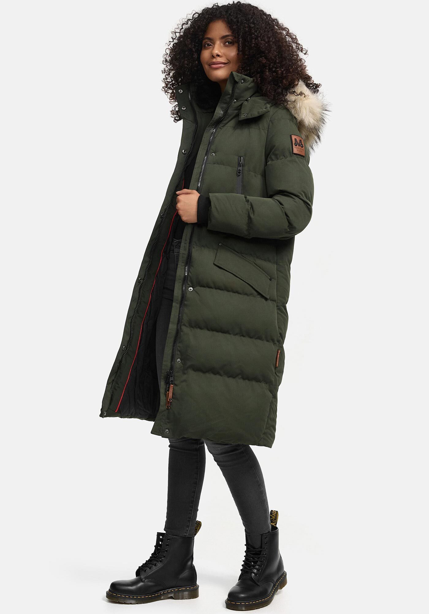 Marikoo Parka Schneesternchen langer Parka mit abnehmbarer Kapuze