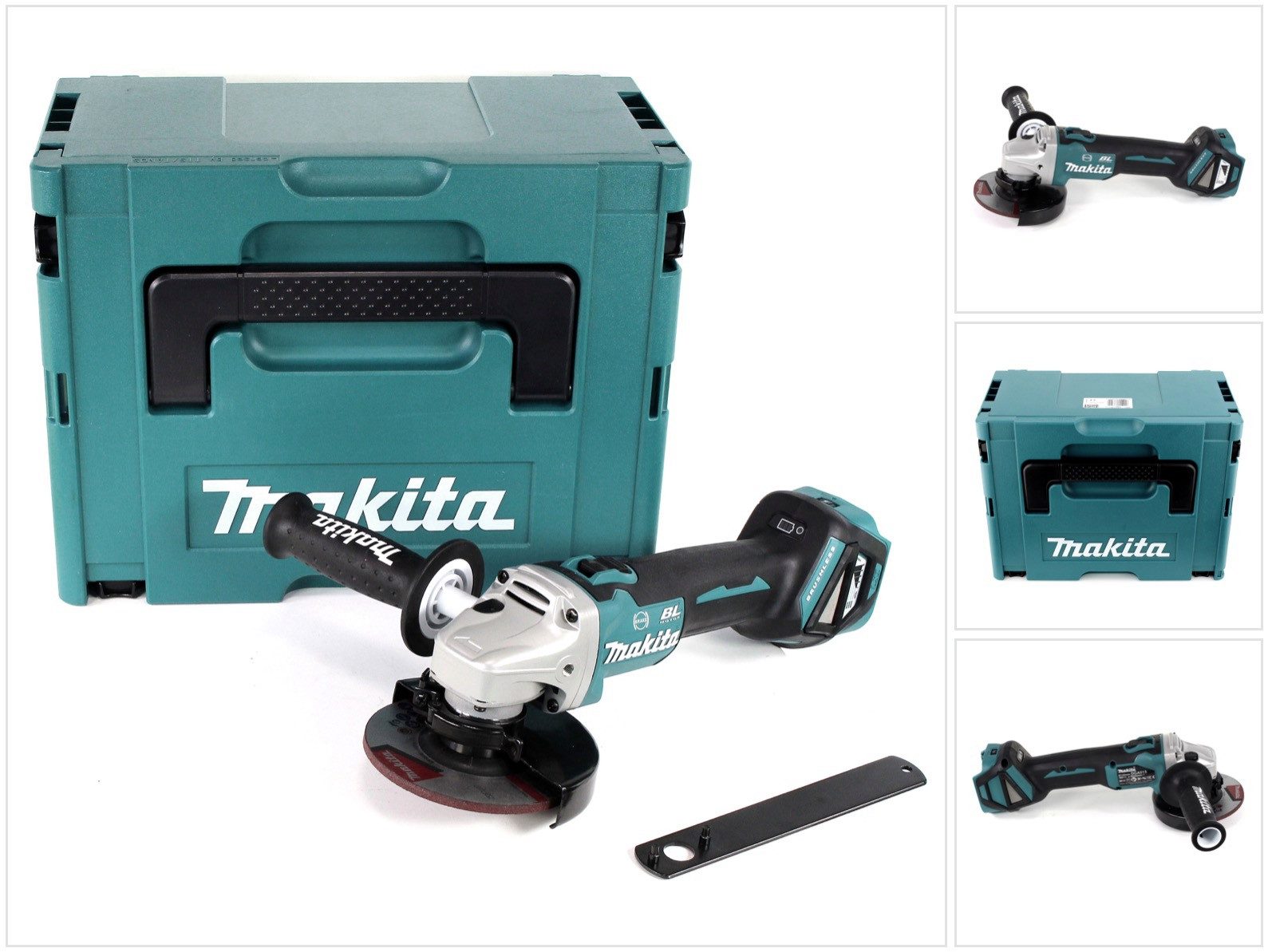 Makita Akku-Winkelschleifer DGA 513 ZJ Akku Winkelschleifer 18V 125mm Brushless Solo + Makpac