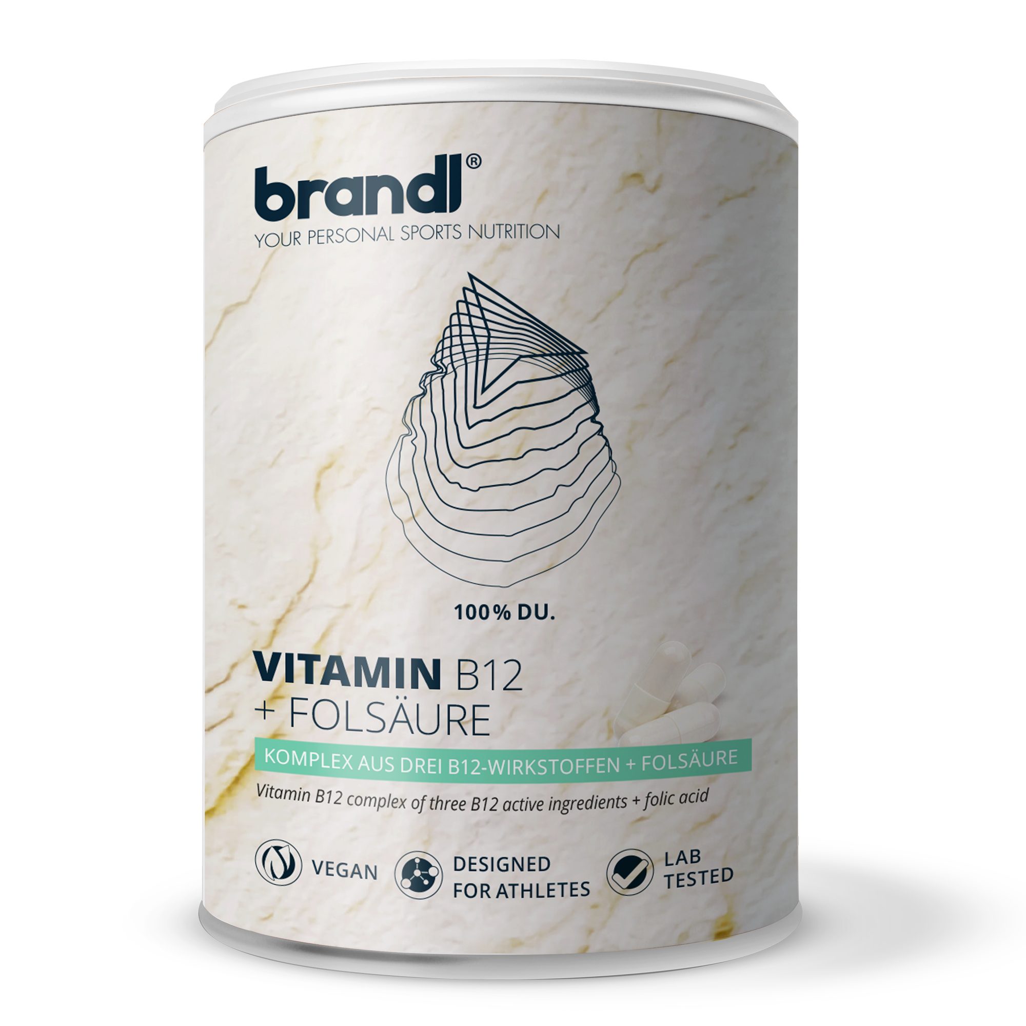 Brandl Nutrition Vitamin B12 Folsäure Vegan aus 3 Aktivformen Kapseln