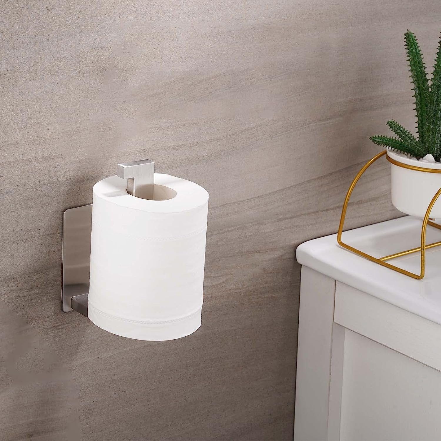 Edelstahl Badezimmer Klopapierhalter für Küche und Silber Toilettenpapierhalter NUODWELL Selbstklebend