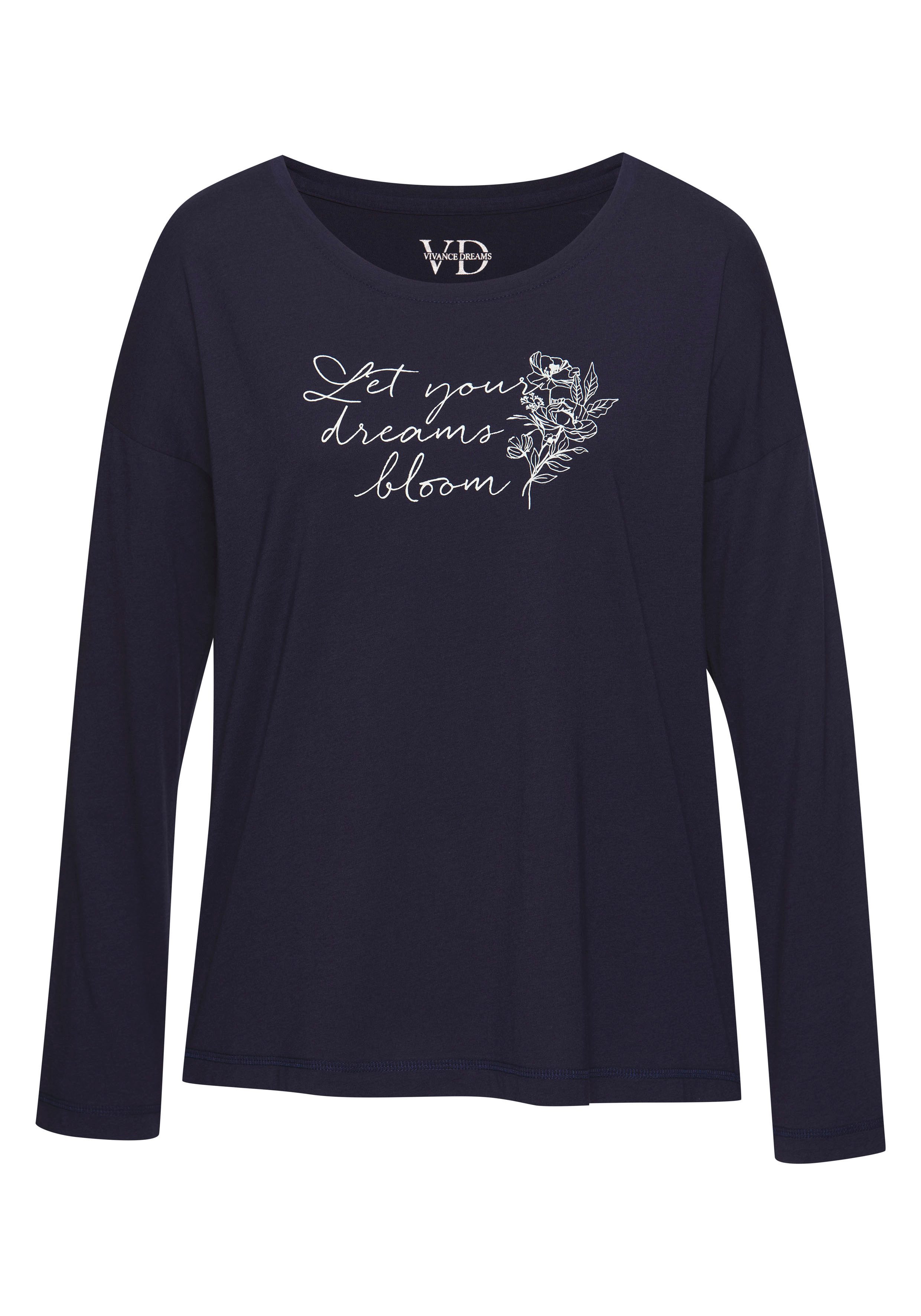 Vivance Dreams Pyjamaoberteil (1-teilig) mit Frontdruck günstig online kaufen