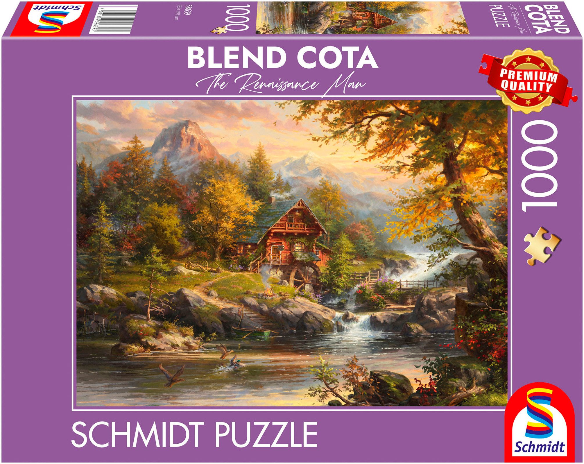 Schmidt Spiele Puzzle Blend Cota, Sommerhaus, 1000 Puzzleteile, Made in Germany