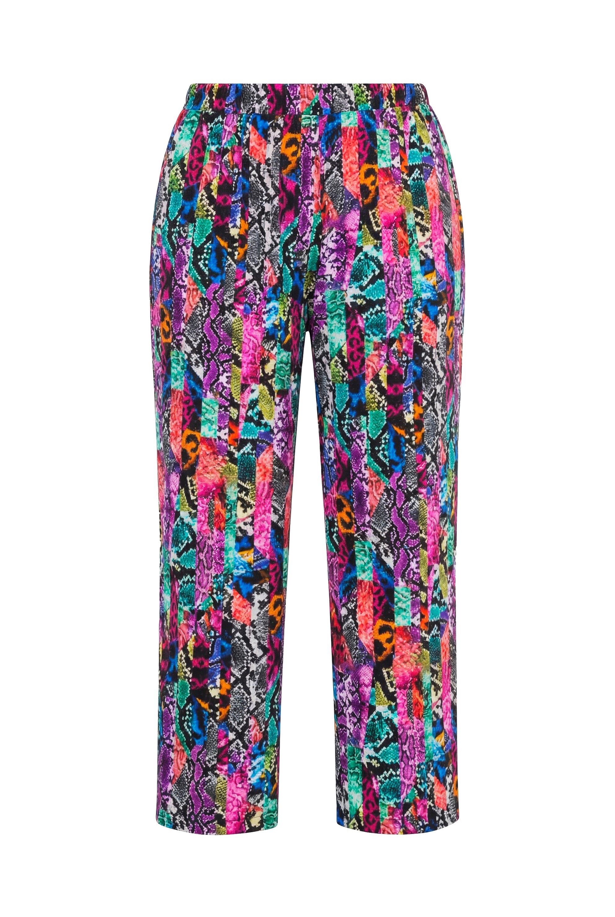 Ulla Popken Schlupfhose Jerseyhose Schlangenmuster gerades Bein