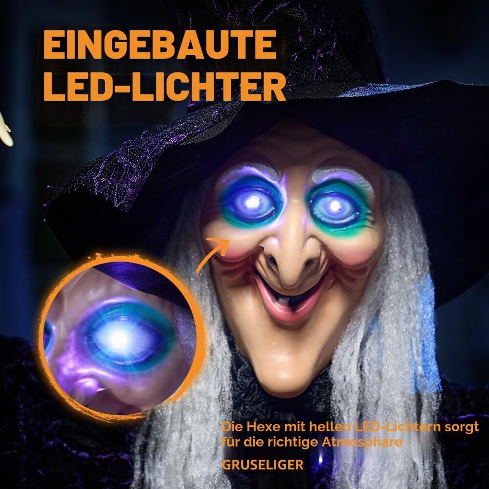 JOYIN Hängedekoration JOYIN 182 cm Hängegeist Halloween Deko mit leuchtenden Augen – Bild 5 von 5