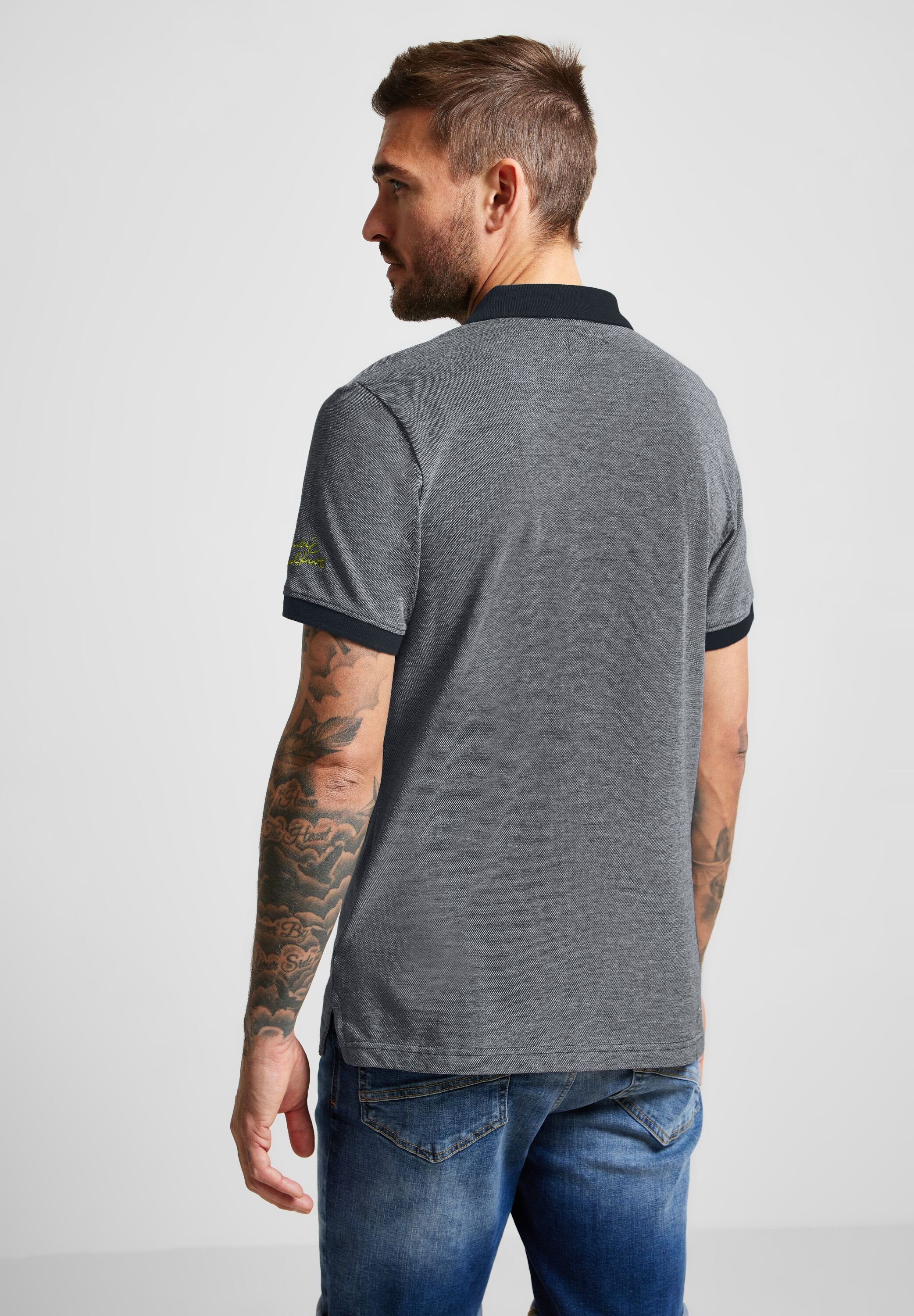 STREET MEN ash ONE dark Poloshirt grey