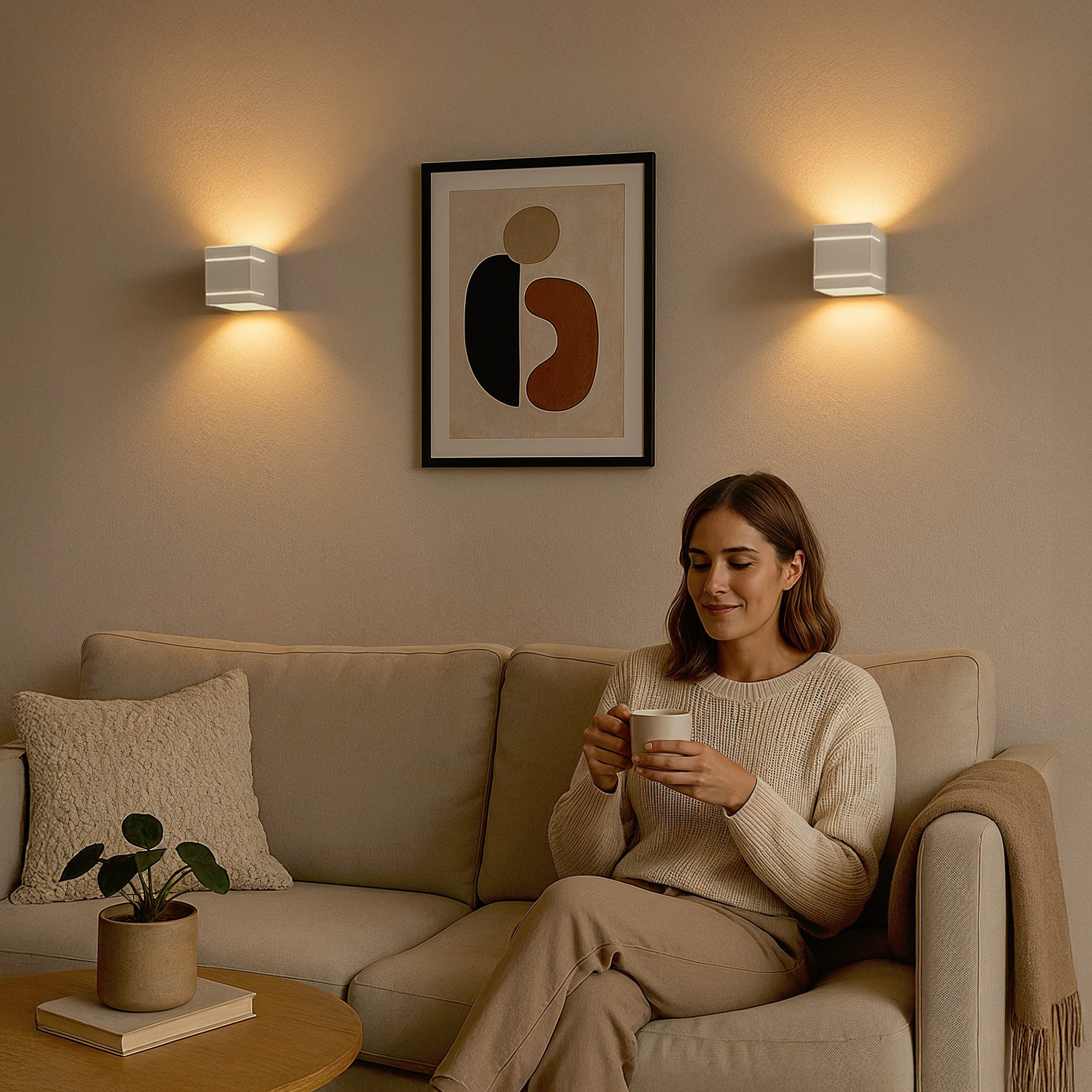 SSC-LUXon LED Wandleuchte KOURA DUO Wandstrahler Wandleuchte Up & Down mit G9 Lampe 3W warmweiß, Warmweiß