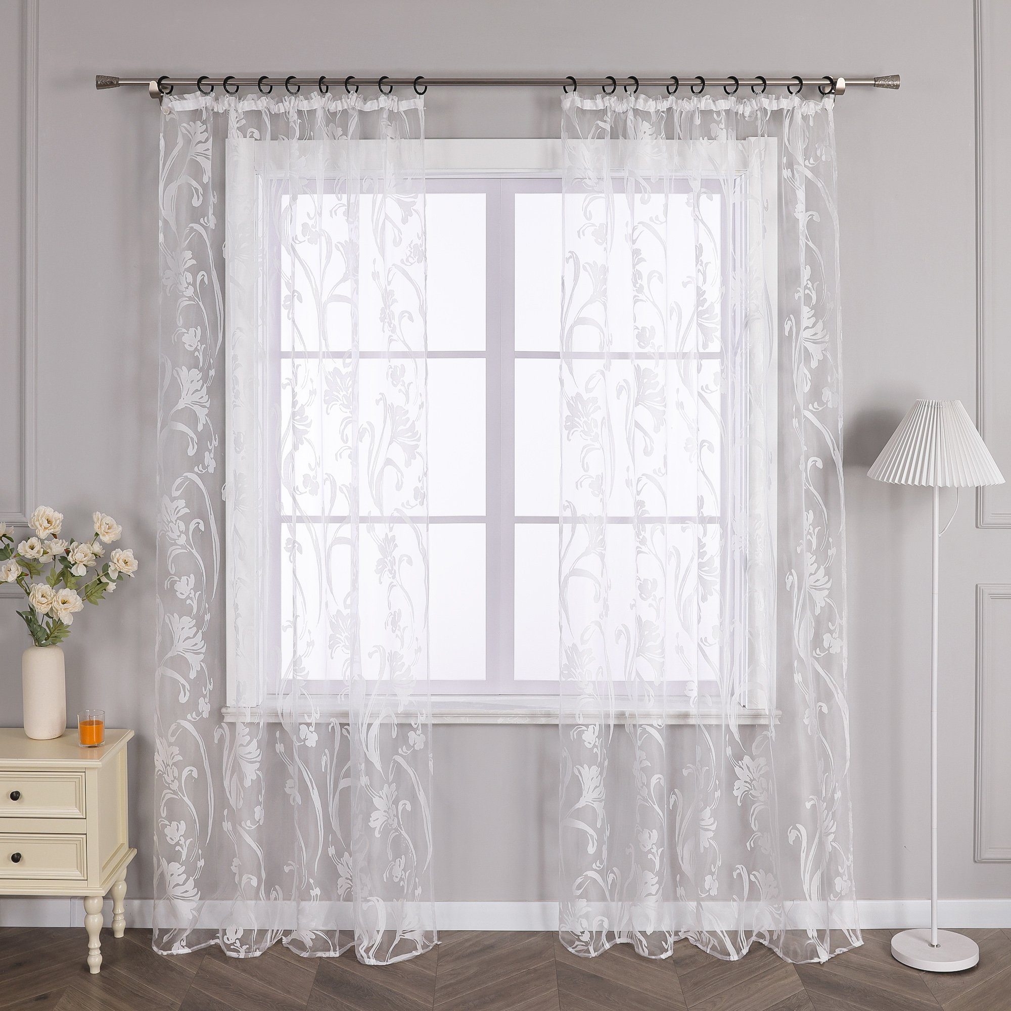 Joyswahl Vorhang (1 St), Kräuselband, Voile Ausbrenner Muster Gardinenschal günstig online kaufen