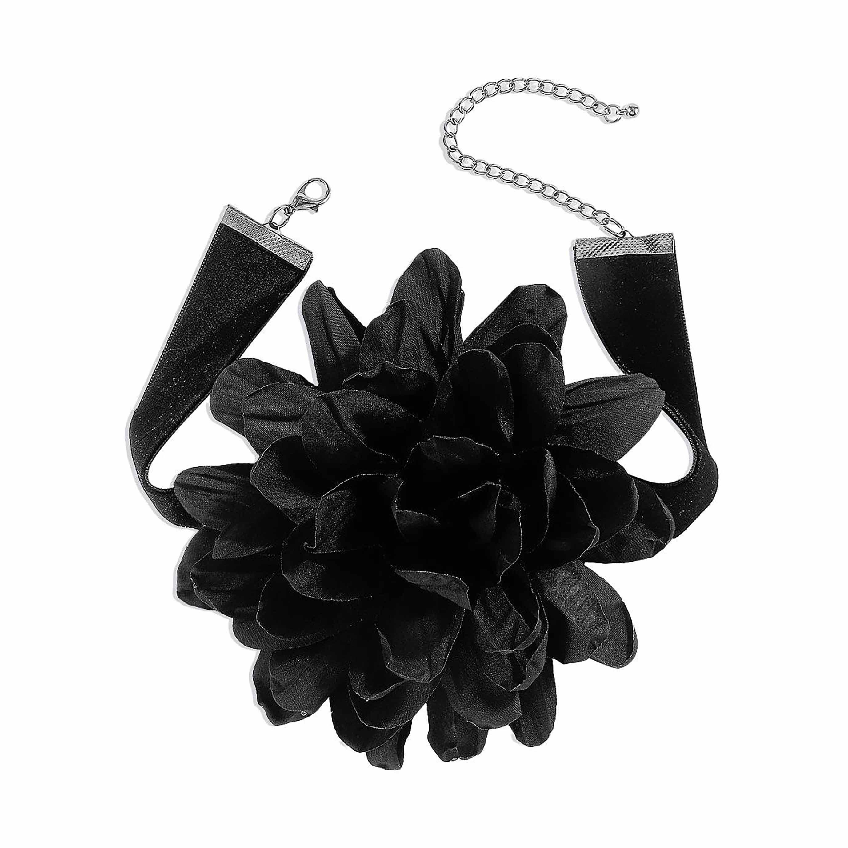 SRRINM Choker Dreidimensionale florale Halskette aus Samt