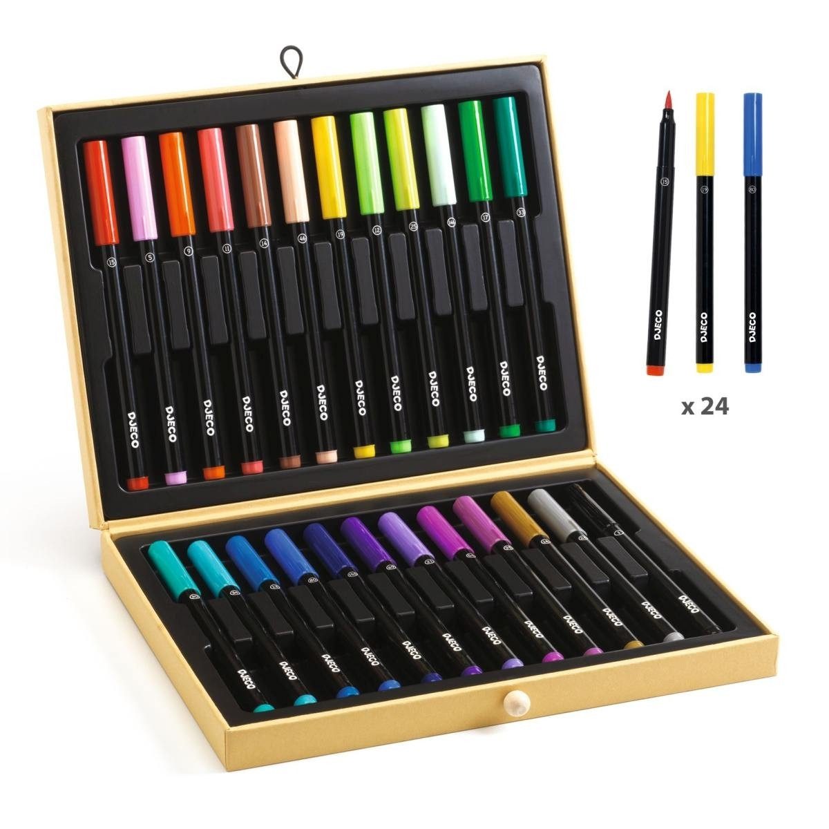 DJECO Kreativset Farben: Filzstifte Box Malset für Kinder