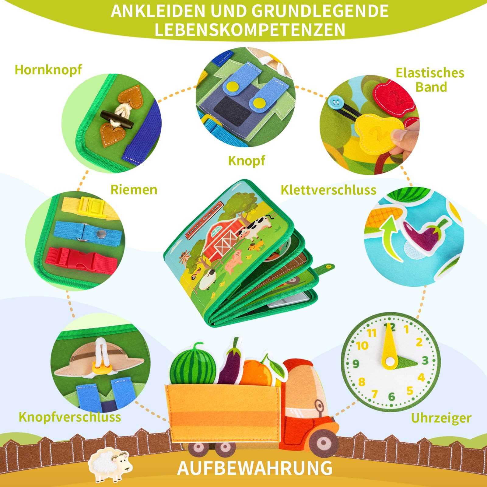 CLTYQ Lernspielzeug Montessori Sensory Activity Board günstig online kaufen