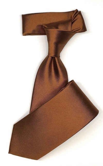 Bronze K 200.4 Weiß Handgefertigte Herren Luxus Seiden Krawatte Braun