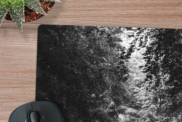 MuchoWow Gaming Mauspad Frankreich - Schwarz - Weiß - Fahrrad (1-St), Mousepad mit Rutschfester Unterseite, Gaming, 40x40 cm, XXL, Großes