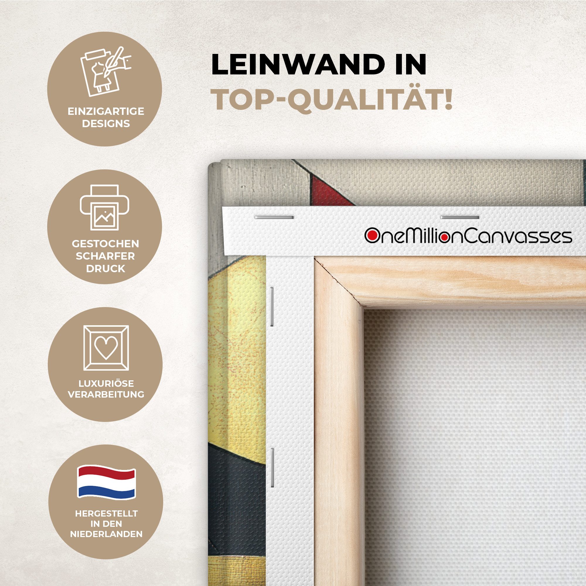 OneMillionCanvasses® Leinwandbild Abstrakt - Weihnachten - Gold - Rot - Grün, Fotodruck (1 St), Wandbild, Deko Schlafzimmer Wohnzimmer Flur 20x20 cm
