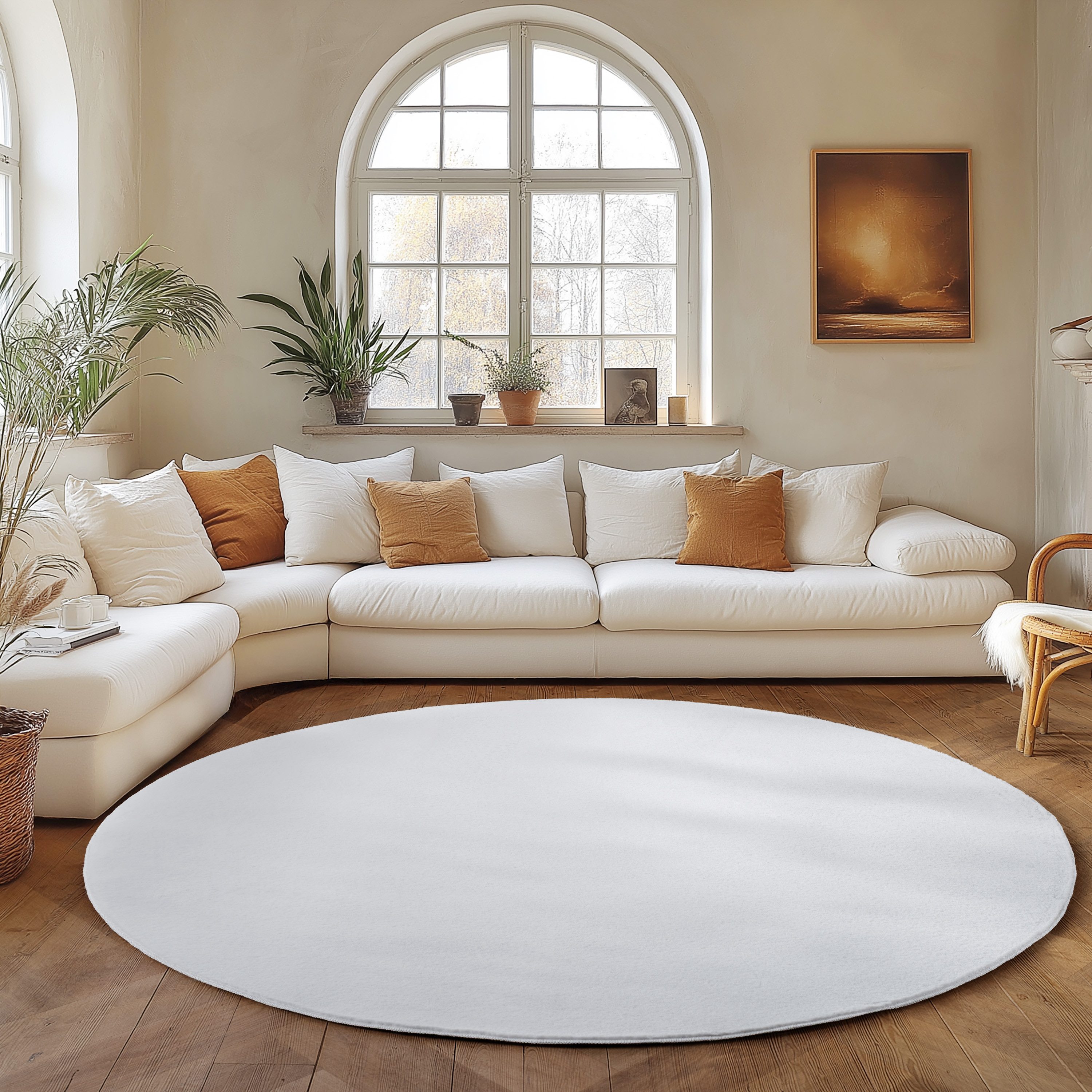 SIMPEX24 Teppich Unicolor - Einfarbig, Rund, Höhe: 11 mm, Perfekt geeignet für Wohnzimmer, Schlafzimmer,Kinderzimmer