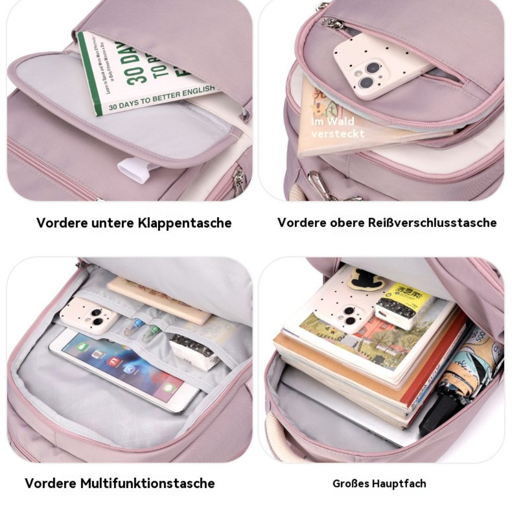 Blusmart Schulrucksack Schülerrucksack/Kinderrucksack (Großes Fassungsvermögen, mehrlagiges Design, Wasserabweisend und strapazierfähig), Für alle Altersgruppen geeignet, vielseitiges Design