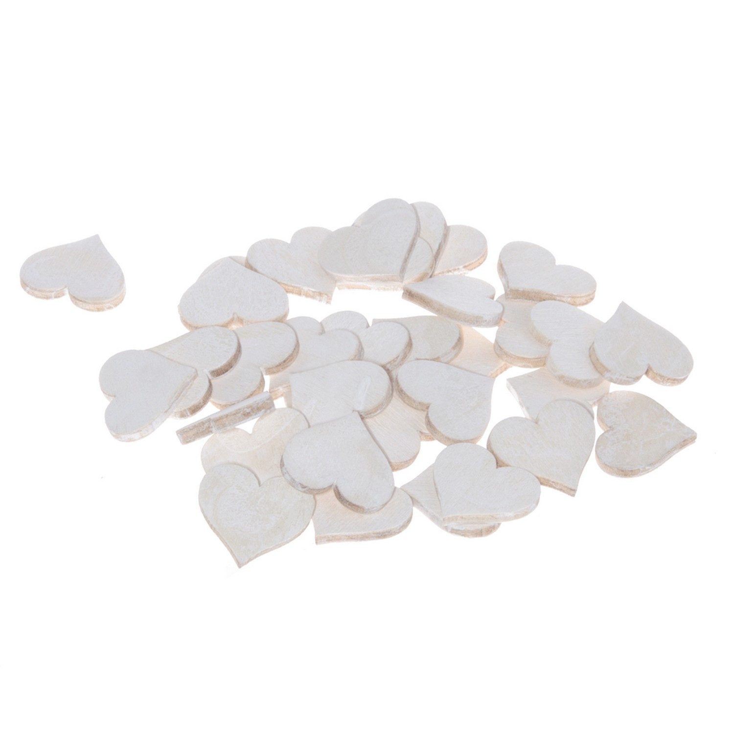 Streudeko Miniherzen - Streudeko - Naturweiß - ca. 2 x 1,5 cm Ø - 2 mm hoch - 1