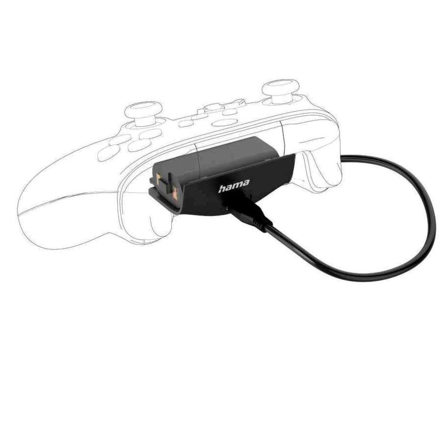 Hama USB Ladeset für XBOX Serie X S Wireless Controller Controller-Ladestation (Akku + Ladekabel, Spar-Set, Set Akku + USB-C Ladekabel Ladegerät LED Ladeanzeige Spielen + Laden)