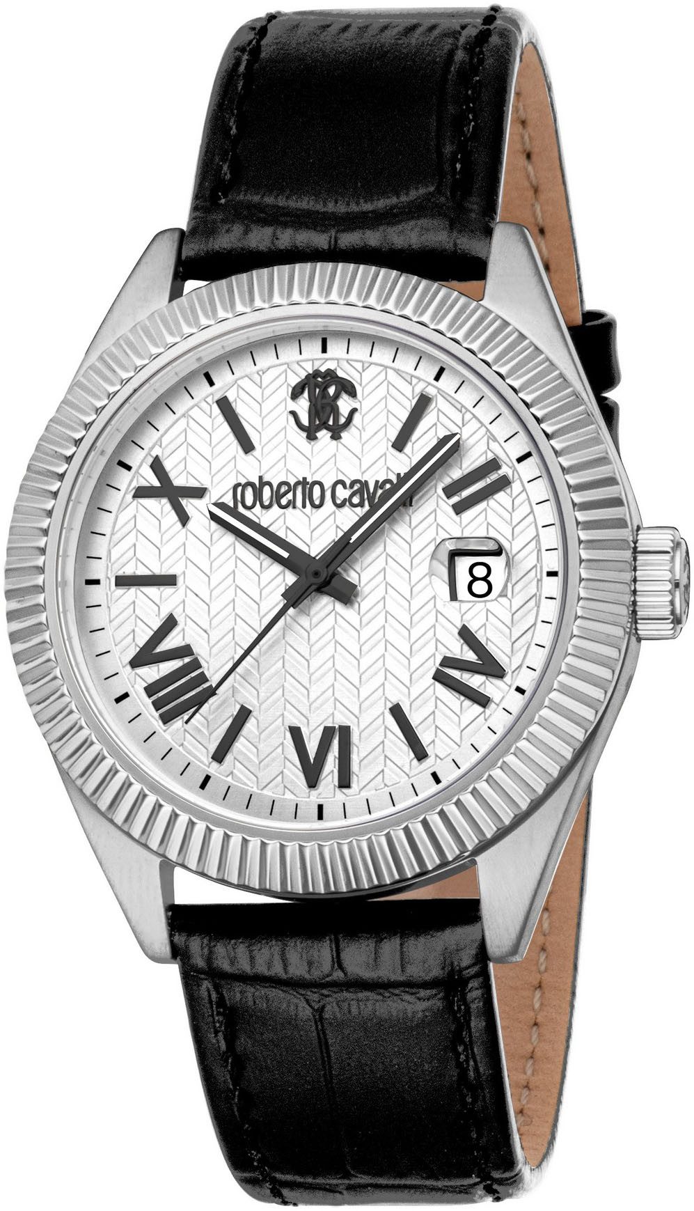 roberto cavalli Quarzuhr Uomo Classico III RC5G113L0015, Armbanduhr, Herrenuhr, Lederarmband, analog, Tag