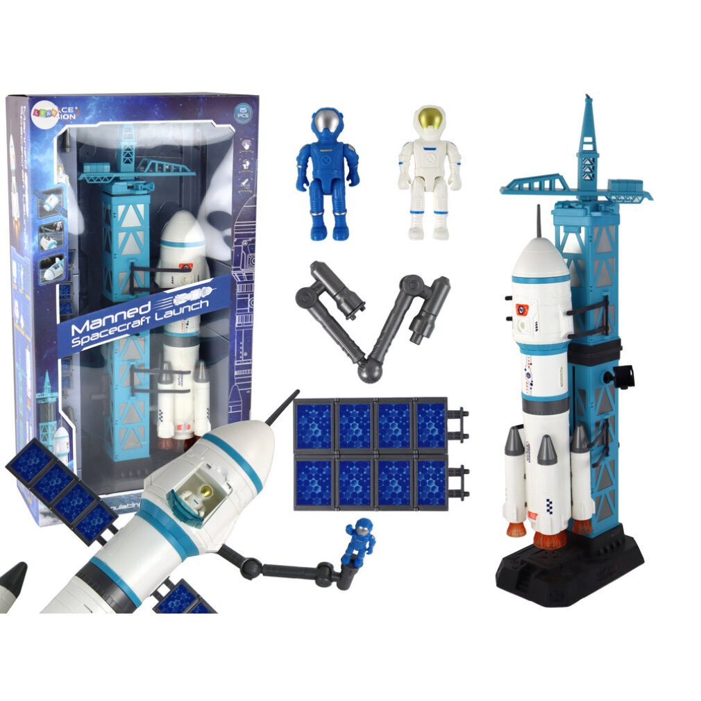 LEAN TOYS Spielzeug-Boot Lean Toys Toy Space Mission Rakete Astronauten Launcher 15 Stück