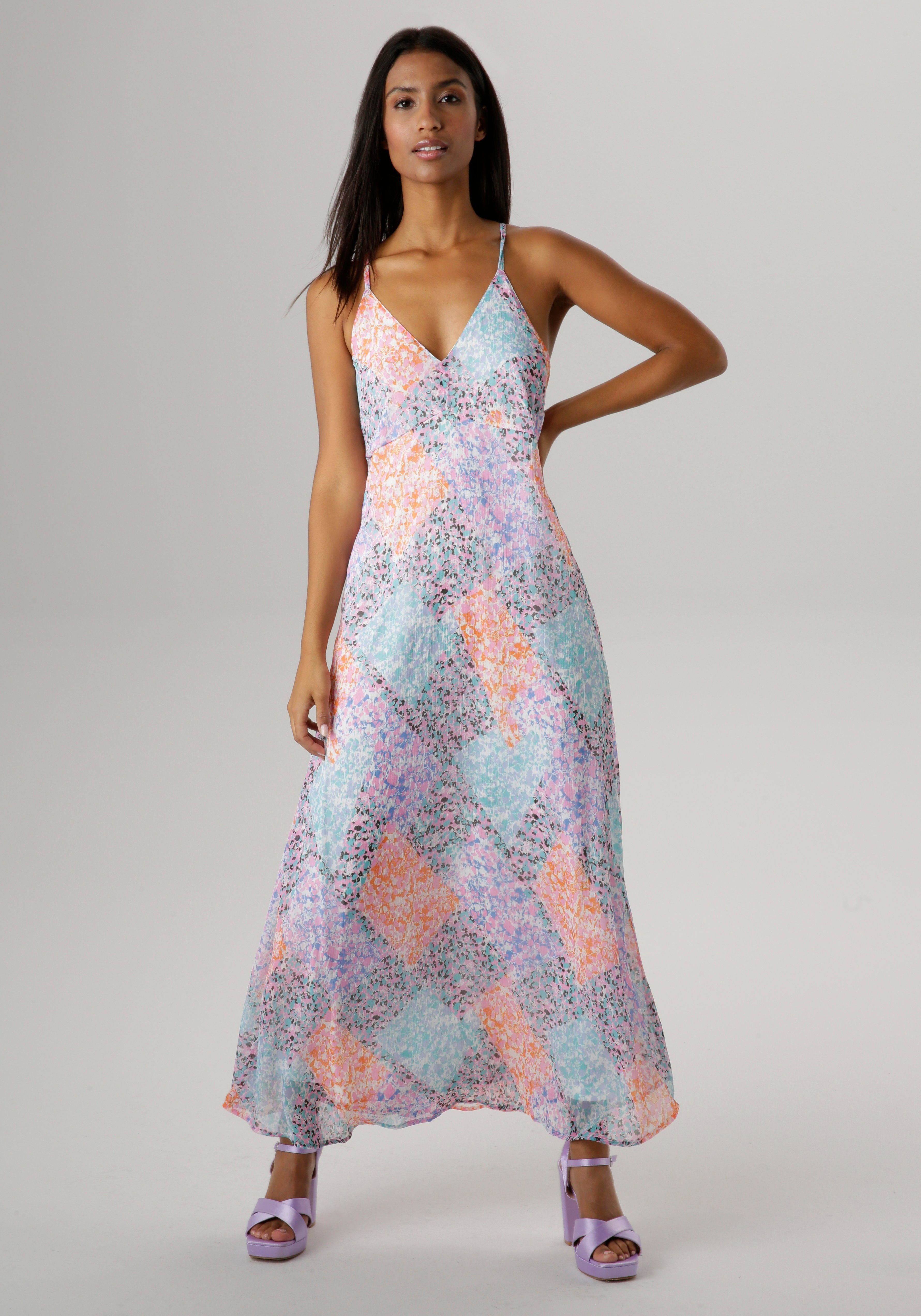 Aniston SELECTED Sommerkleid mit Patchwork-Print - Jedes Teil ein Unikat -  NEUE KOLLEKTION