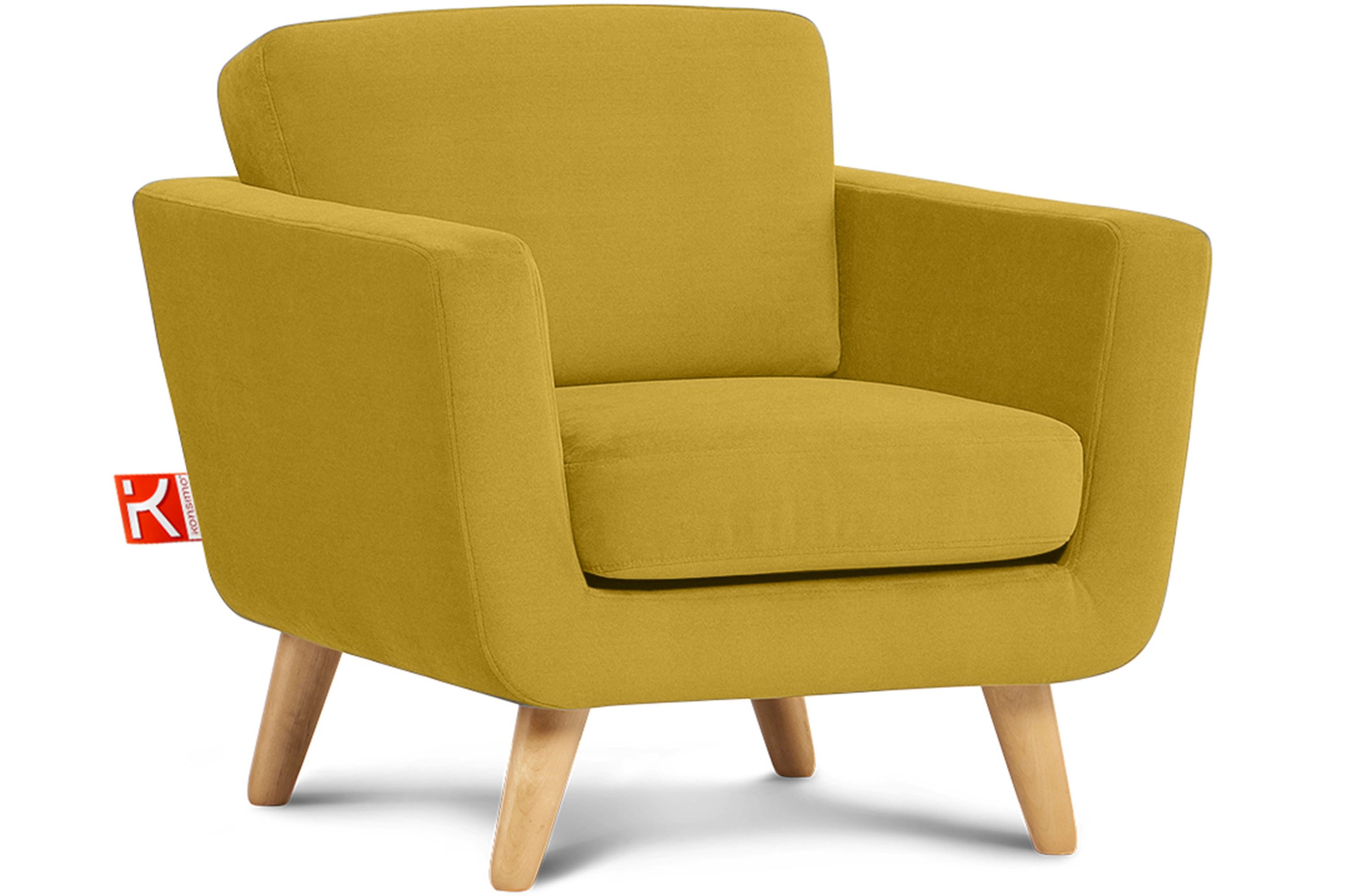 KONSIMO® Sessel TAGIO hergestellt in der EU, (Sessel), Scandi-Stil, Made in Europe, Gestell aus Massivholz, mit Armlehnen
