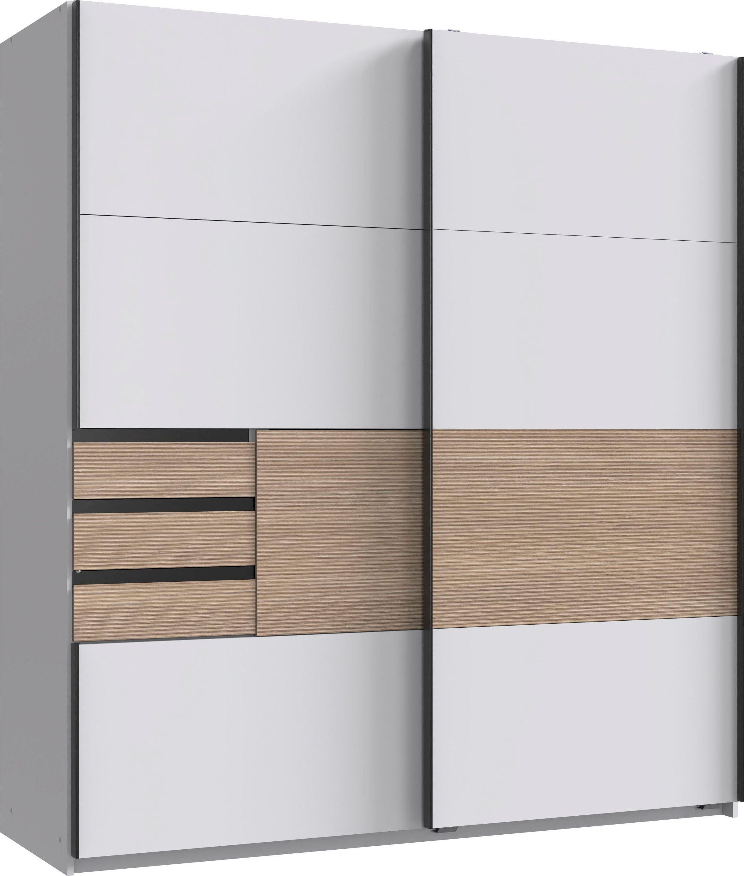 Wimex Schwebetürenschrank Bremen in der Breite 180cm, wahlweise mit Spiegel mit moderner Multiplex Optik, inkl. Schubladen