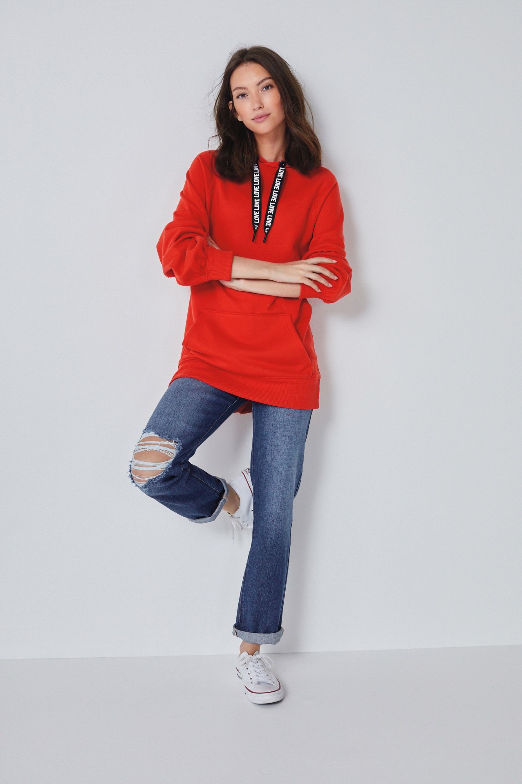 Next Kapuzensweatshirt Langes Kapuzensweatshirt (1-tlg) günstig online kaufen