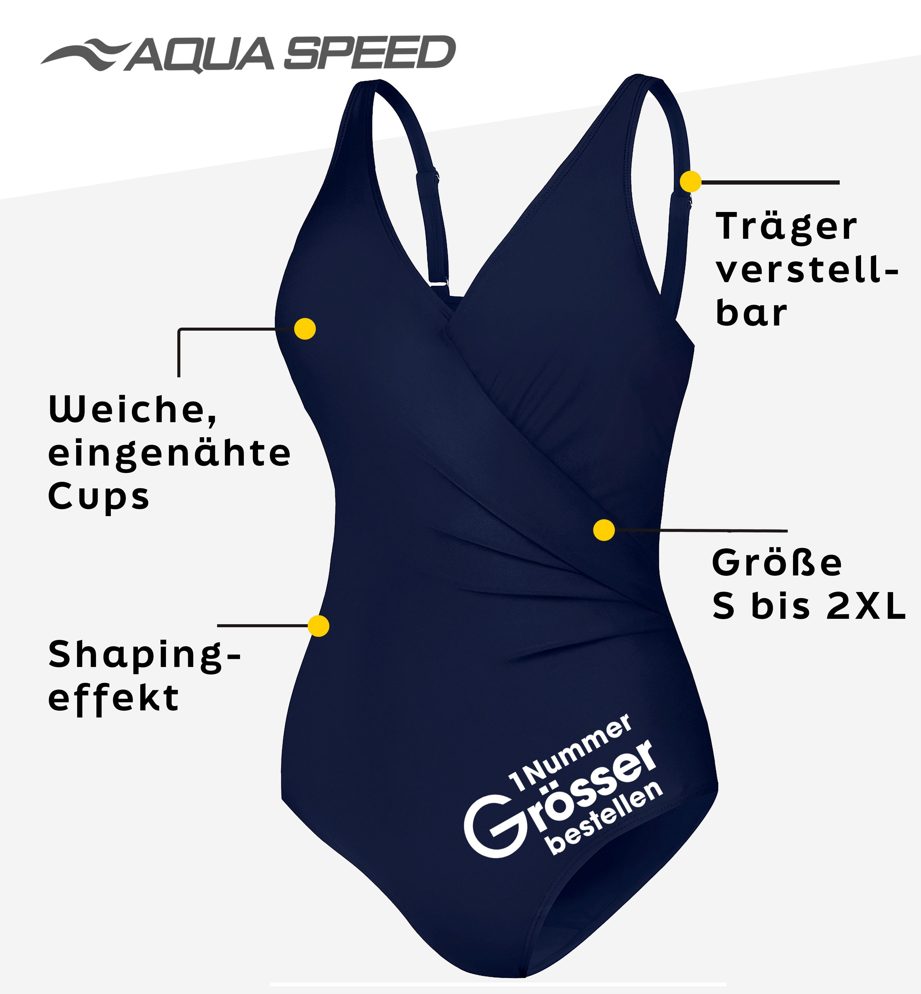 Aqua Speed Schwimmanzug Figur schmeichelnder Andrea Badeanzug mit kl. Handt günstig online kaufen