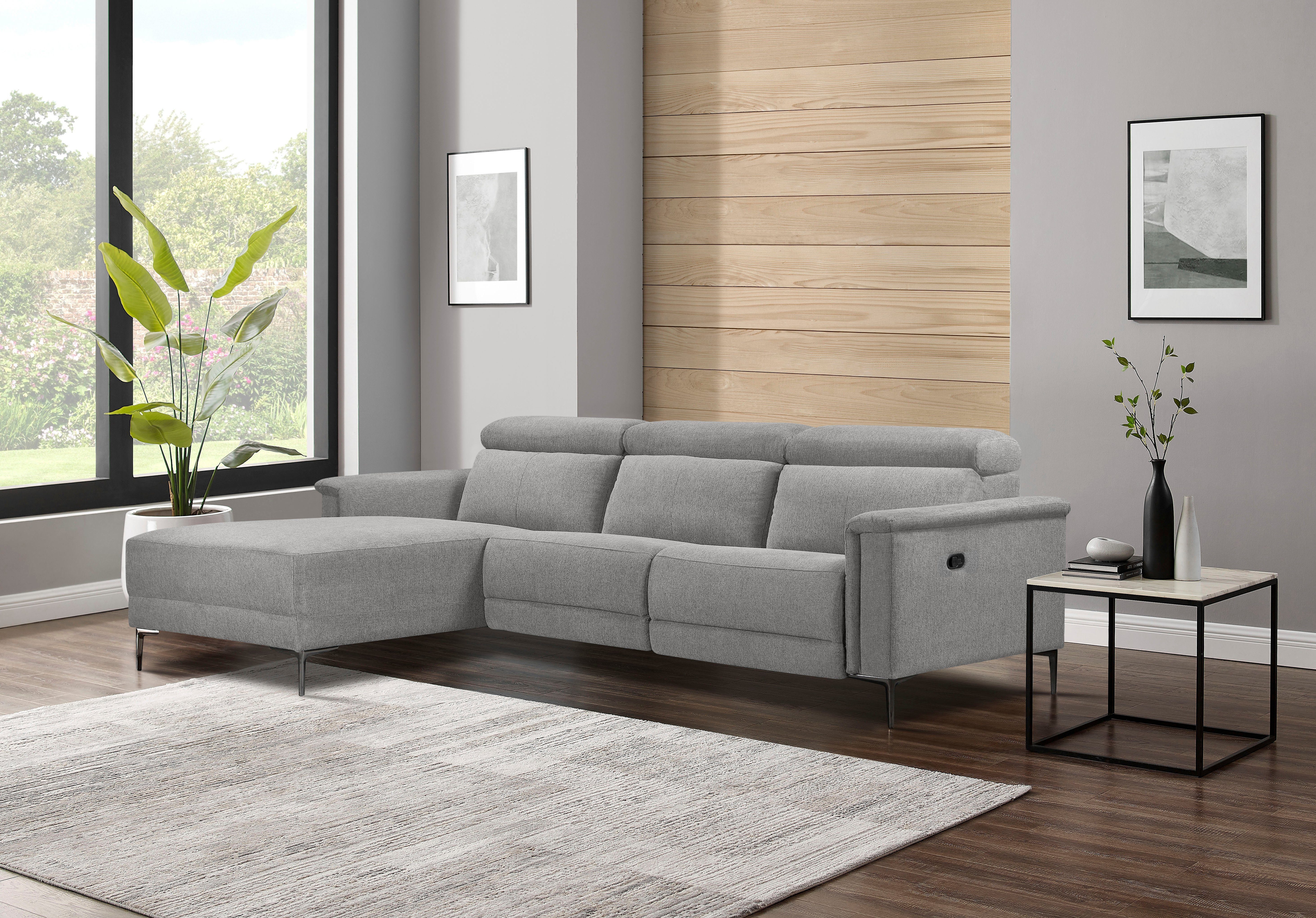 OTTO home Ecksofa LUND, L-Form, 261cm, man. o. elektr. Relaxfunktion (mit USB-A), und Kopfteilverstellung
