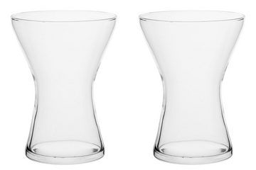 GlasArt Dekovase 2er SET Dekovasen aus Klarglas 20cm hoch, Auswahl aus drei Formen bauchig konisch trapez, handgefertigt (2er-Set, 2, 2 St., Bestehend aus 2x gleiche Vase nach Wahl), klarglas