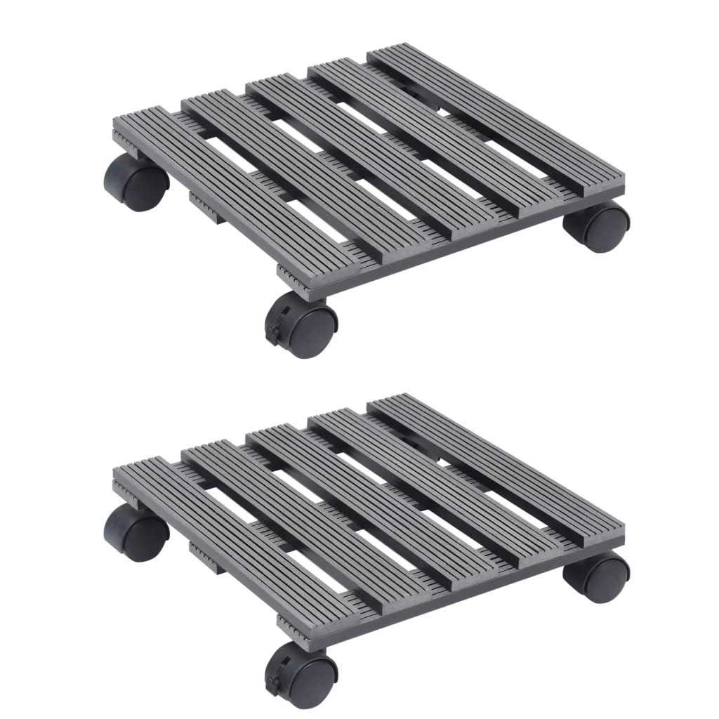 vidaXL Blumenständer Pflanzenroller 2 Stk. Grau günstig online kaufen