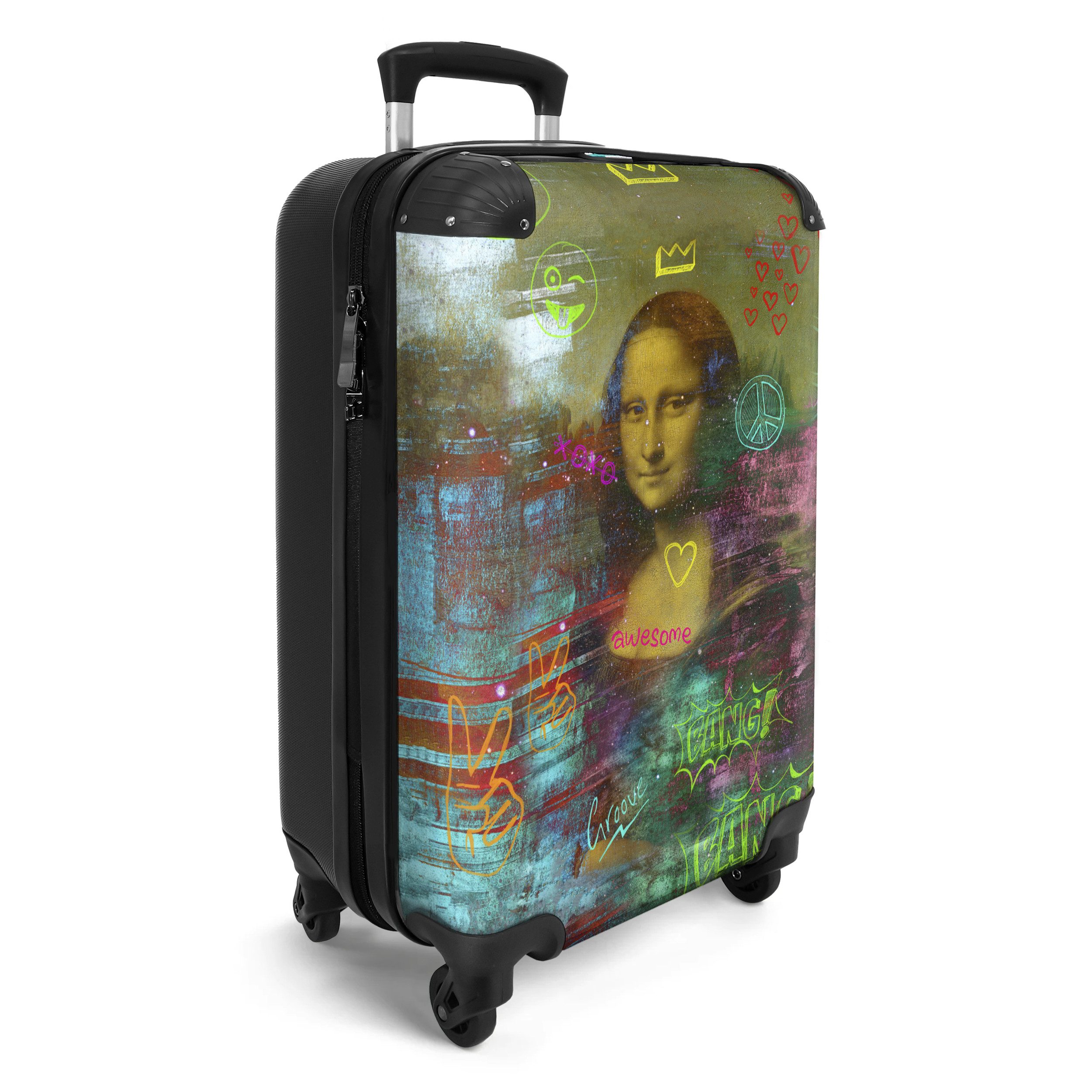 NoBoringSuitcases.com© Hartschalen-Trolley Graffiti - Mona Lisa günstig online kaufen