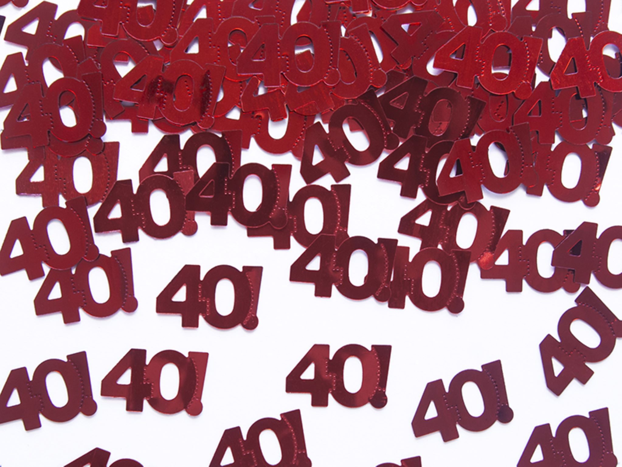 Festivalartikel Aufblasbares Partyzubehör Konfetti 40. Geburtstag rot metallic, 15g - perfekte Party