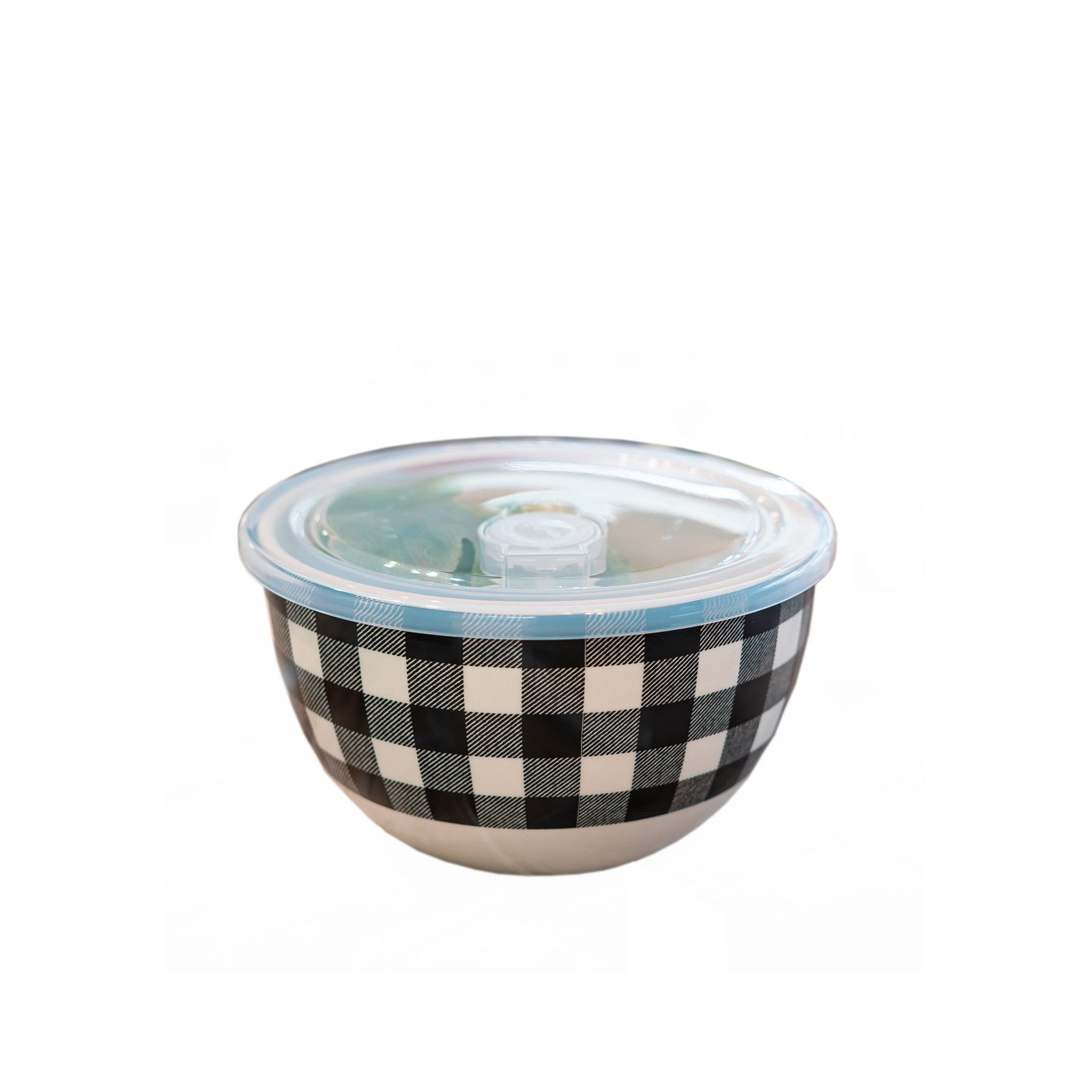 Neuetischkultur Frischhaltedose Schüssel rund 1 Liter Keramik gemustert, Keramik, (Stück, 1-tlg., 1 Schüssel mit Deckel), inkl. Mikrowellendeckel mit Ventil