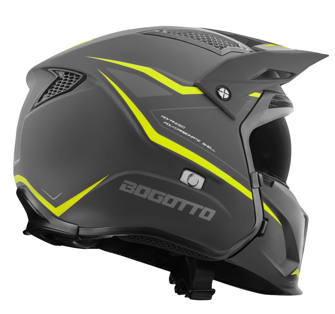 Bogotto Motorradhelm Radic WN-ST 22.06 Helm, Herausnehmbares Innenfutter,integriertes Sonnenvisier – Bild 5 von 5