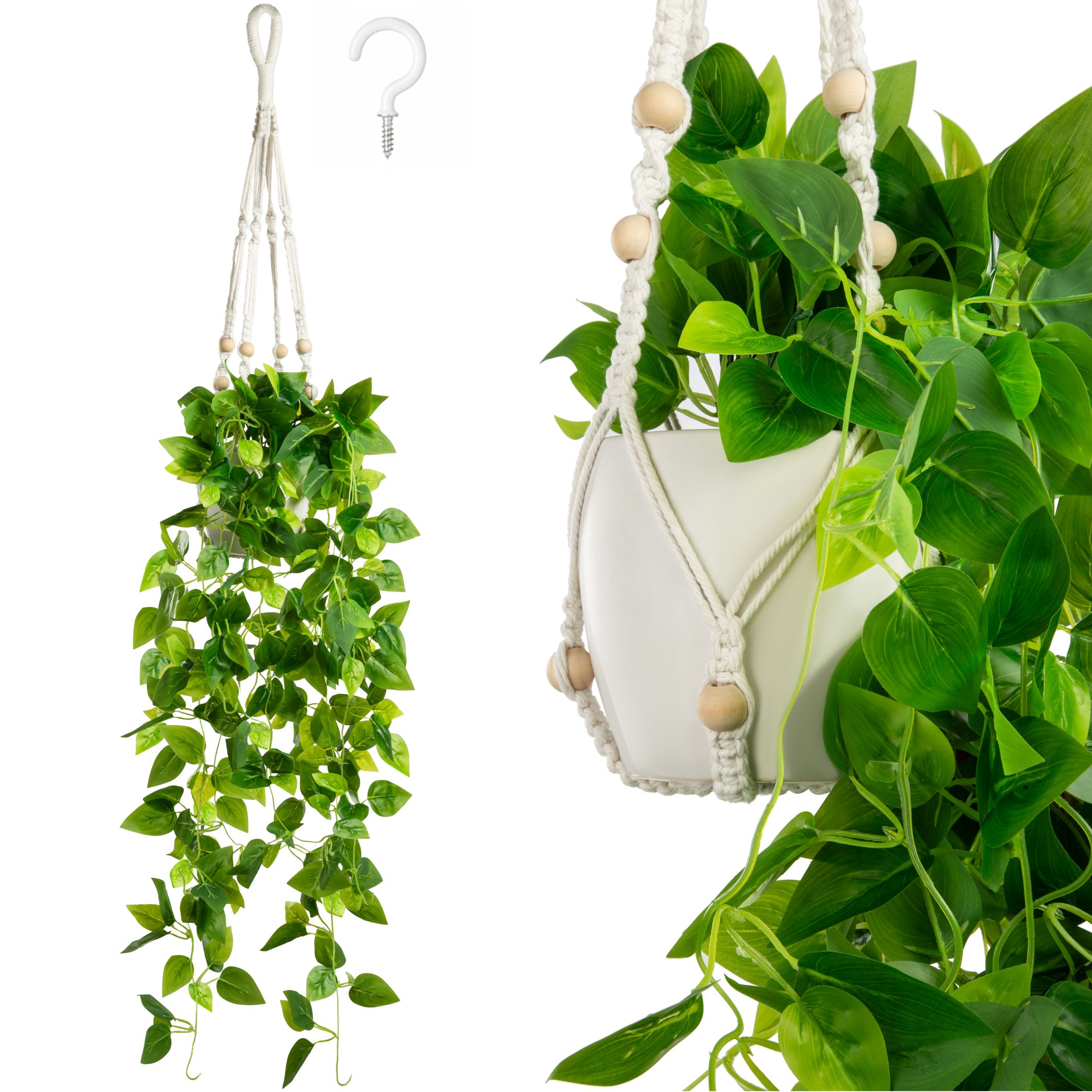 Kunstpflanze Künstliche hängepflanzen im Keramiktopf, Kunstpflanze hängend Efeu, Eukalyptus, Monstera, Zebrapflanze, PASCH