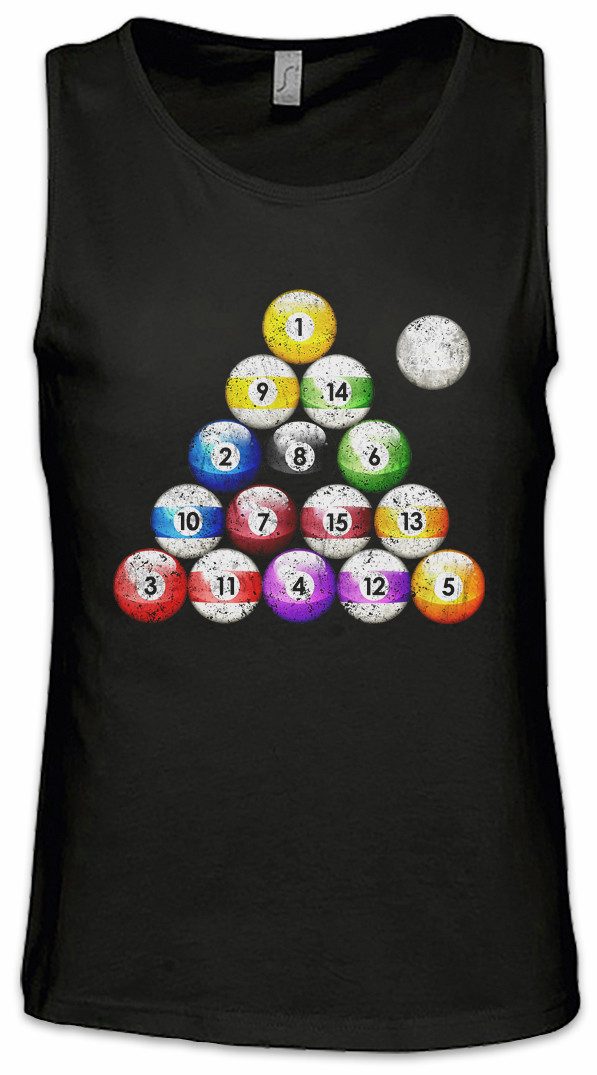 Urban Backwoods Tanktop Pool Billard Vintage Ärmelloses T-Shirt Sport Eightball 8 Ball Kugeln Gamble Player Acht Shirt