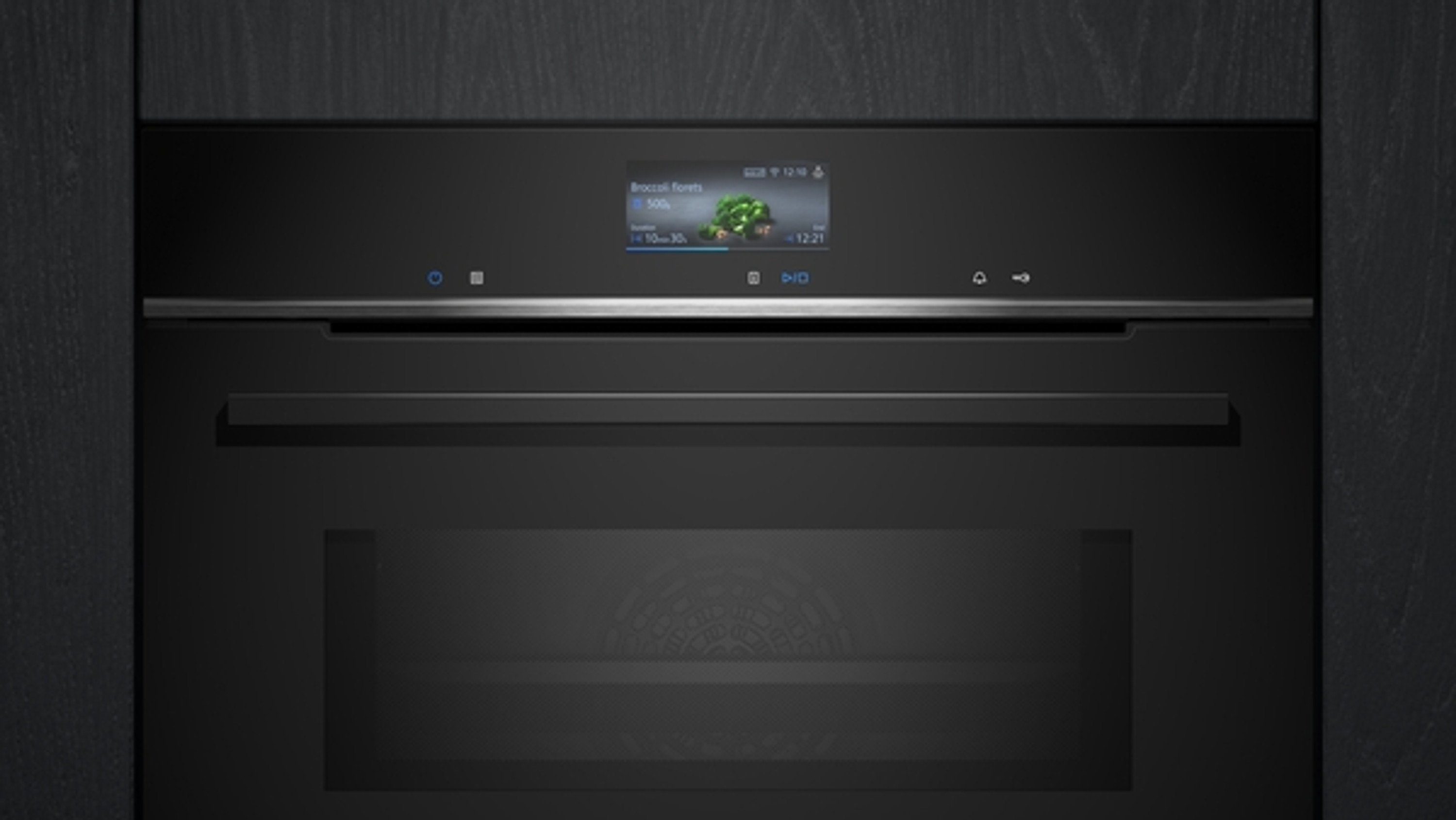 SIEMENS Backofen mit Mikrowelle iQ700/HM736GAB1 HM736GAB1, mit 1-fach Teleskop Auszug, Normalauszug, ecoClean,humidClean Plus, Home Connect, 4D Heißluft