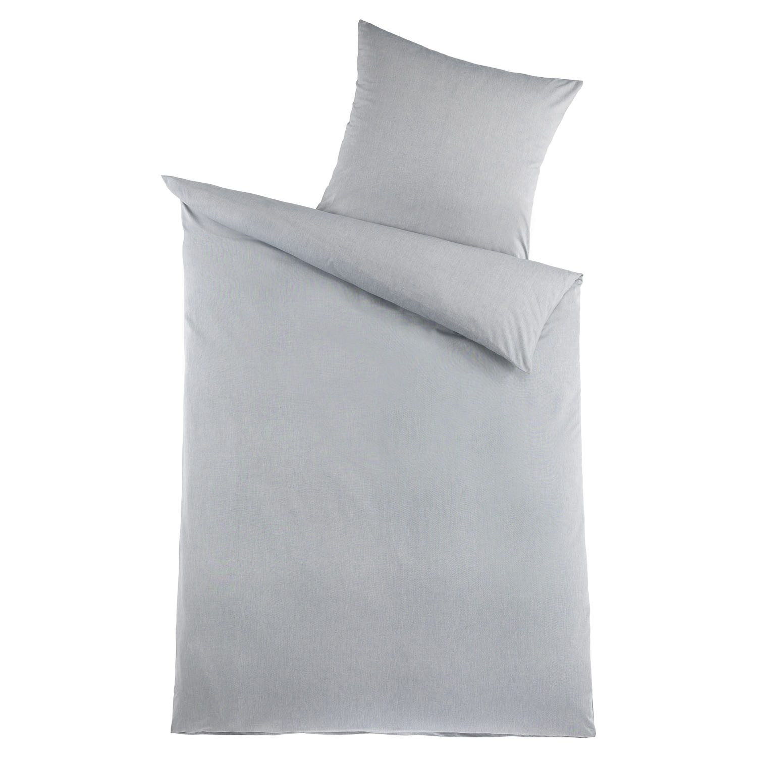 Holiday Heimtex Bettwäsche CHAMBRAY, 135 x 200 cm, Grau, Baumwolle, 2 teili günstig online kaufen