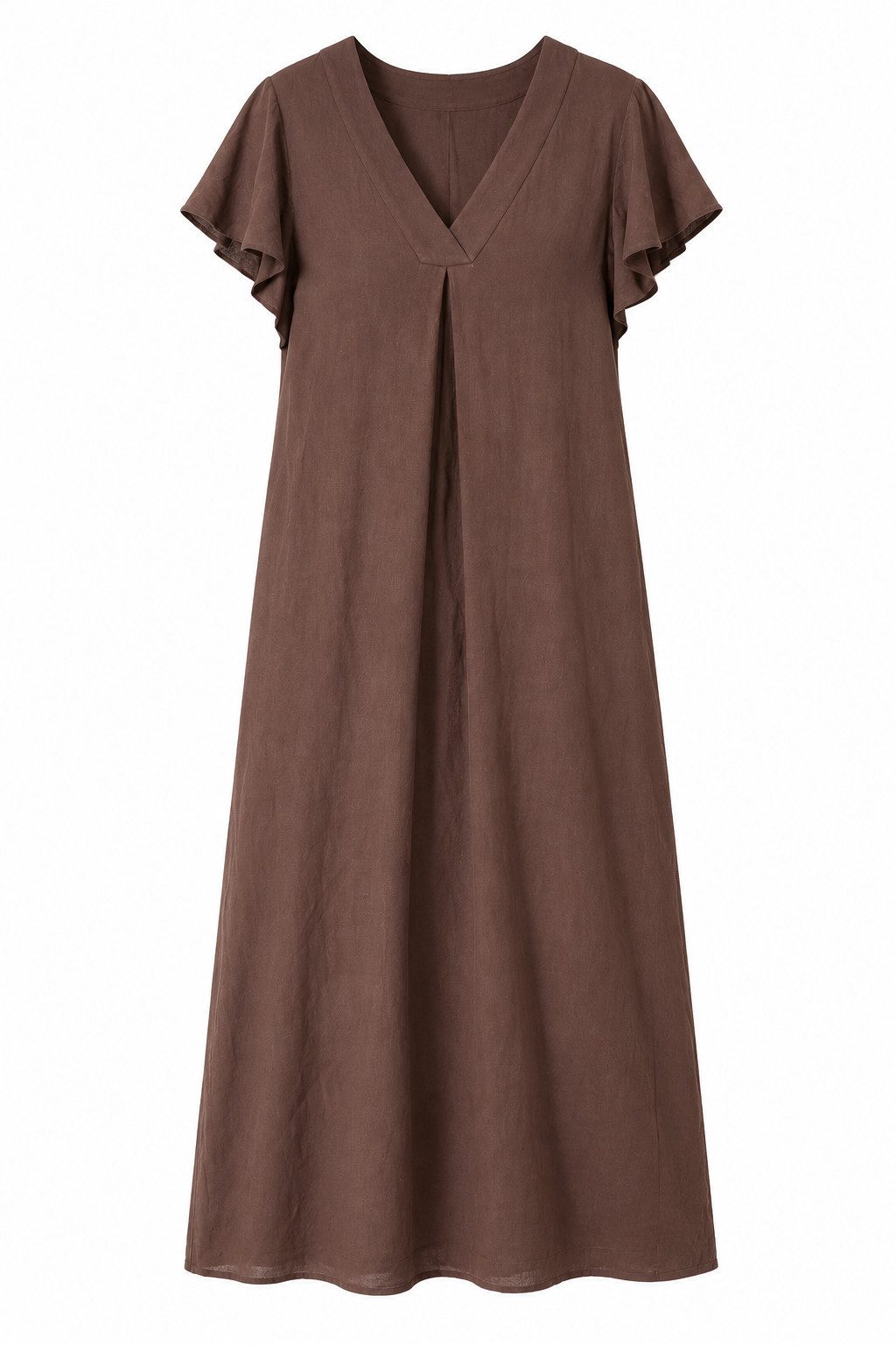ITALY VIBES Sommerkleid - luftiges Blusenkleid - Leinenkleid mit V-Ausschnitt - Damen Kleid