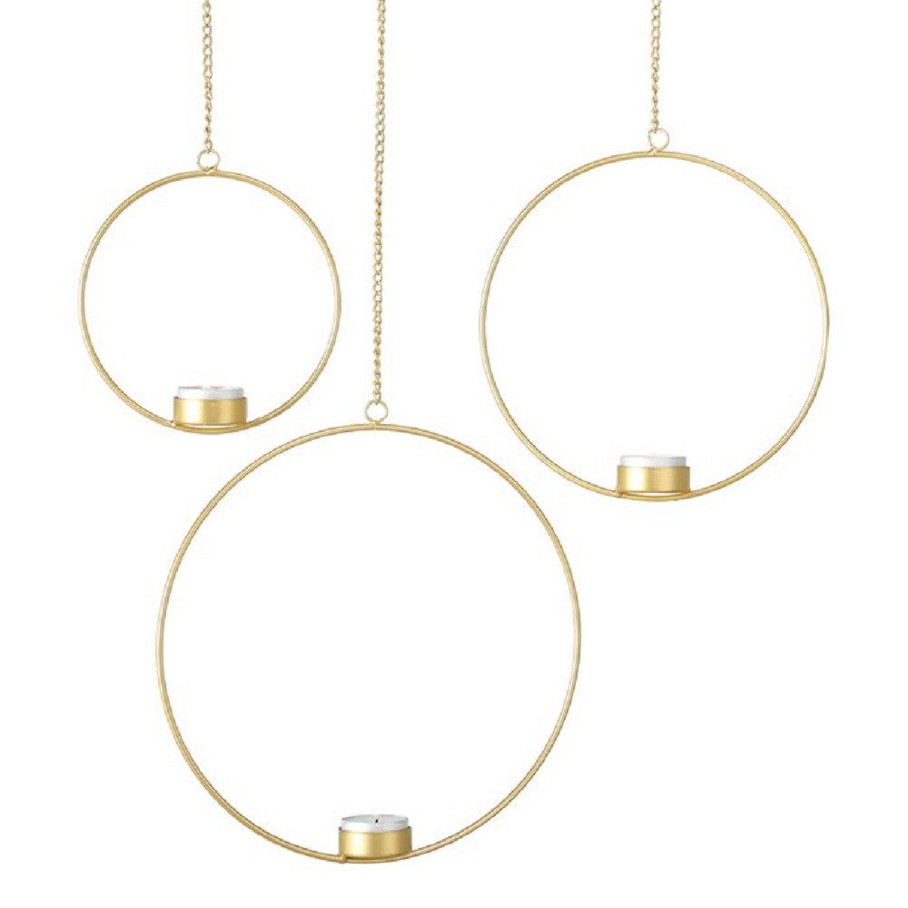 BOLTZE GRUPPE GmbH Teelichthalter Teelichthalter Rumba Ø 15-25cm gold Eisen 3 teilig