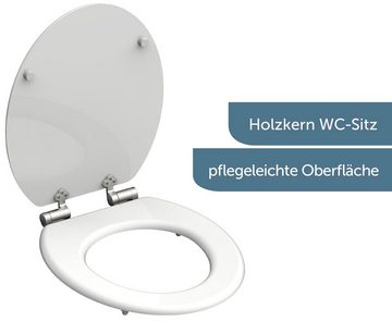 Schütte WC-Sitz WHITE, mit Absenkautomatik und Holzkern, max, Belastung der Klobrille 150 kg