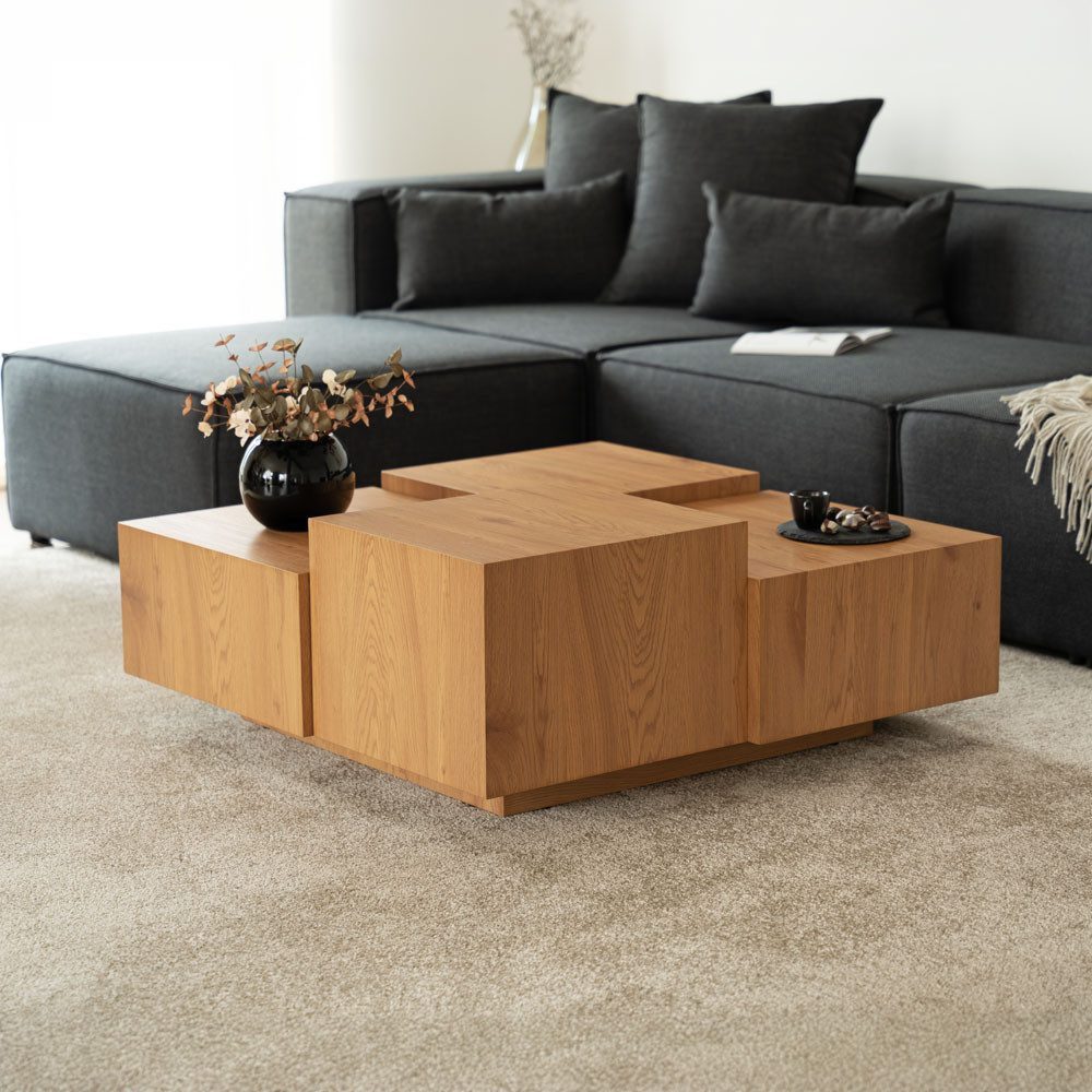 HOME DELUXE Couchtisch NAYELI 96 x 96 x 39 cm, höhenverstellbar I Sofatisch günstig online kaufen