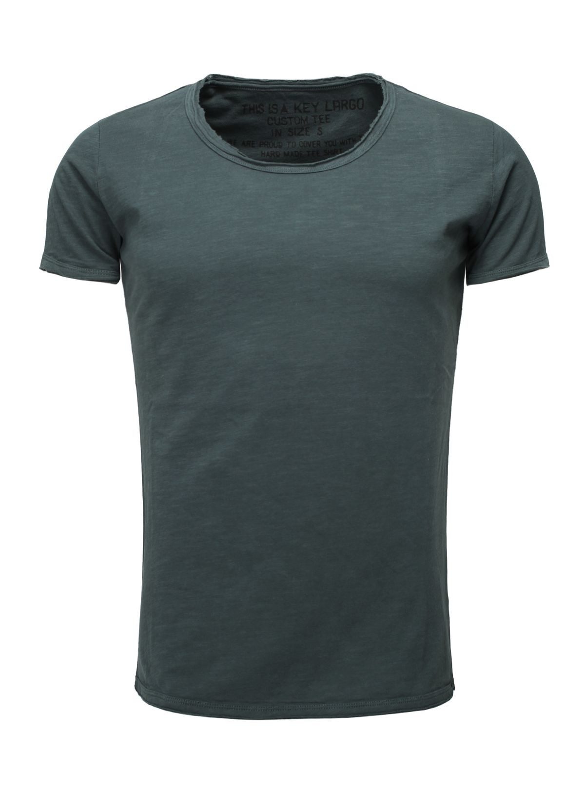 Key Largo T-Shirt Bread vintage Look uni Basic T00621 Rundhalsauschnitt unifarben kurzarm slim fit