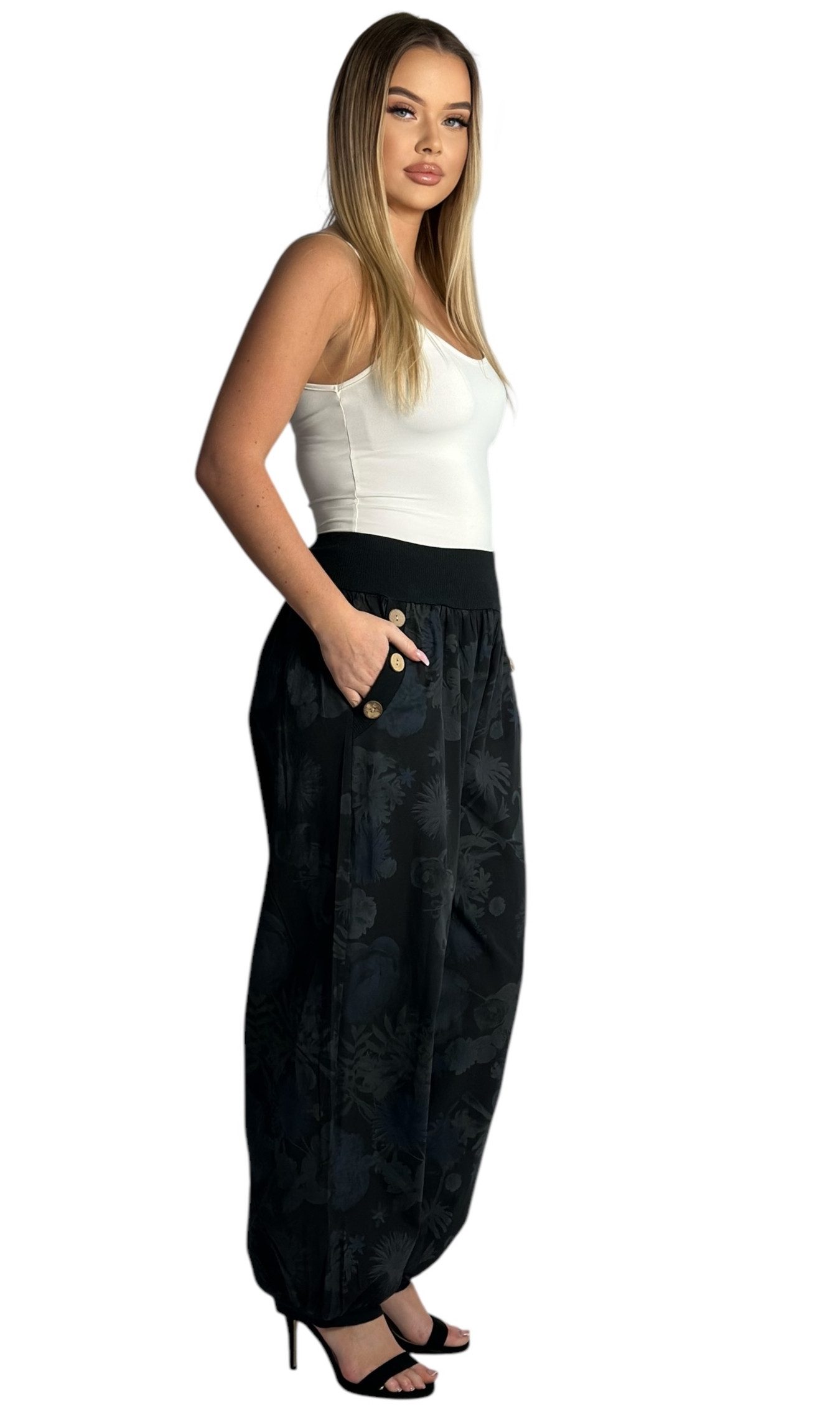 Mississhop Haremshose Baumwollhose Damenhose Aladinhose Blumenprint Sommerhose M. 277 (1-tlg)