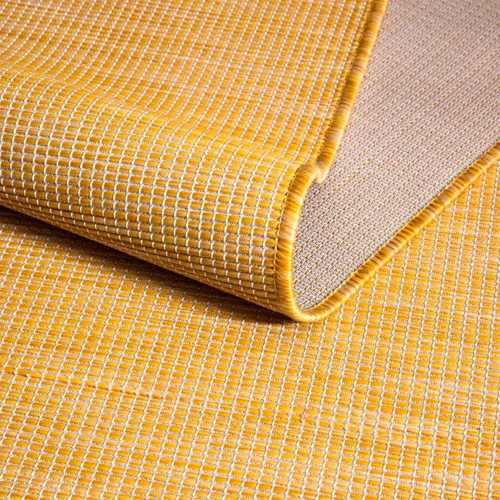 Teppich Palm, Carpet flach Terrasse, gelb gewebt für Wetterfest City, Küche, Höhe: rechteckig, & Balkon, UV-beständig, mm, 5