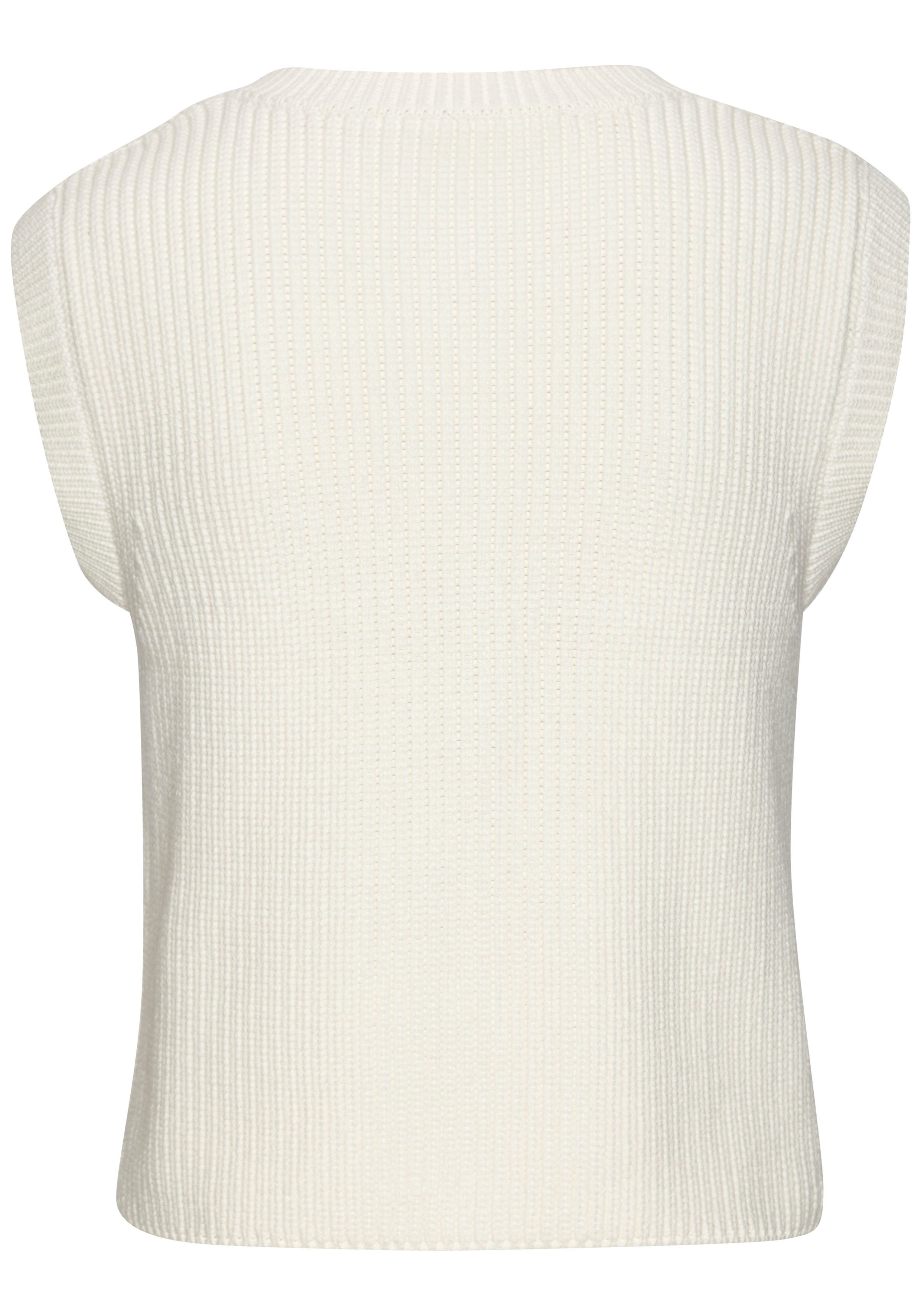 LASCANA Strickweste mit Knopfleiste, ärmelloser Strickpullover, feminin, chic
