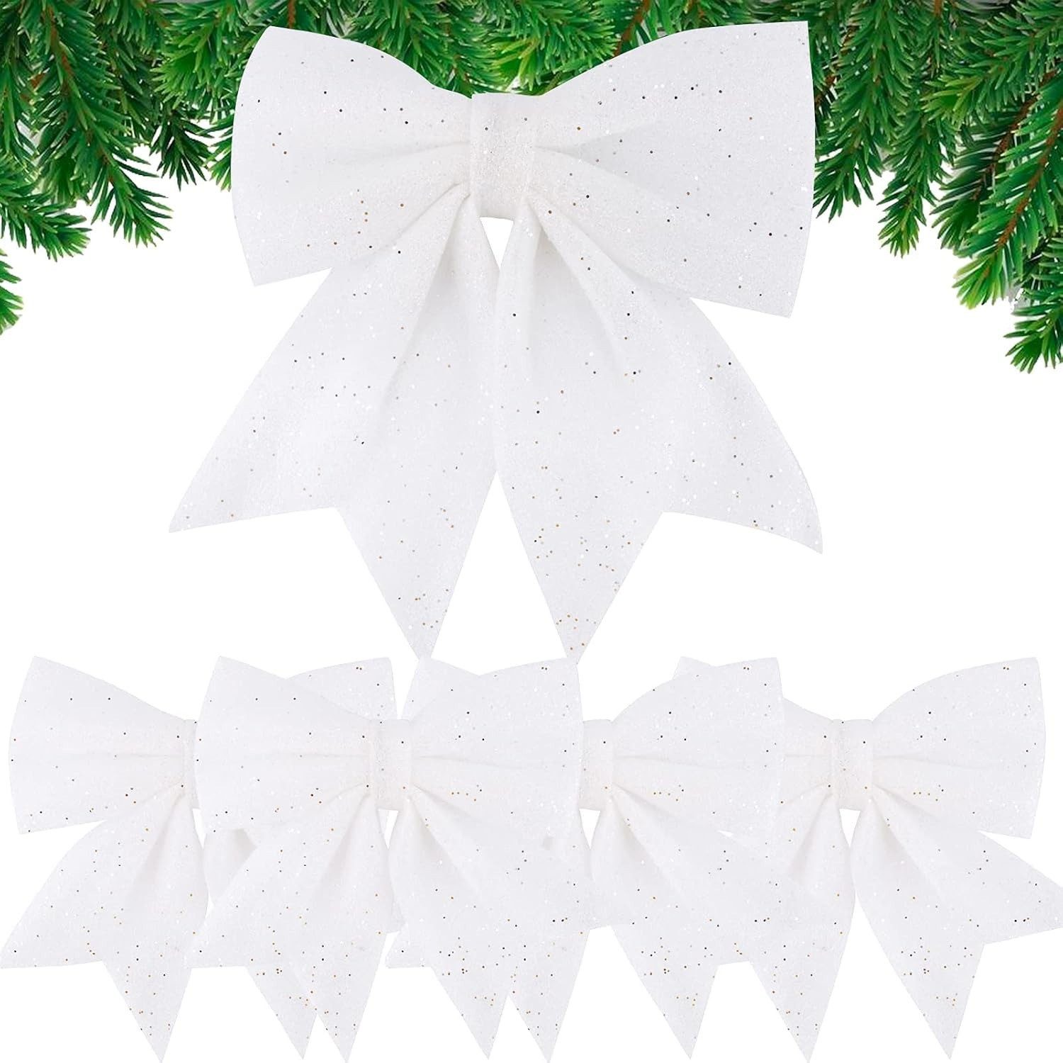 Coonoor Weihnachtsbaumschleife Weihnachtsbaum Schleifen Set, Weihnachtsdekorations Schleifen (5-tlg), Weihnachtliche Schleifen-Dekorationsanhänger