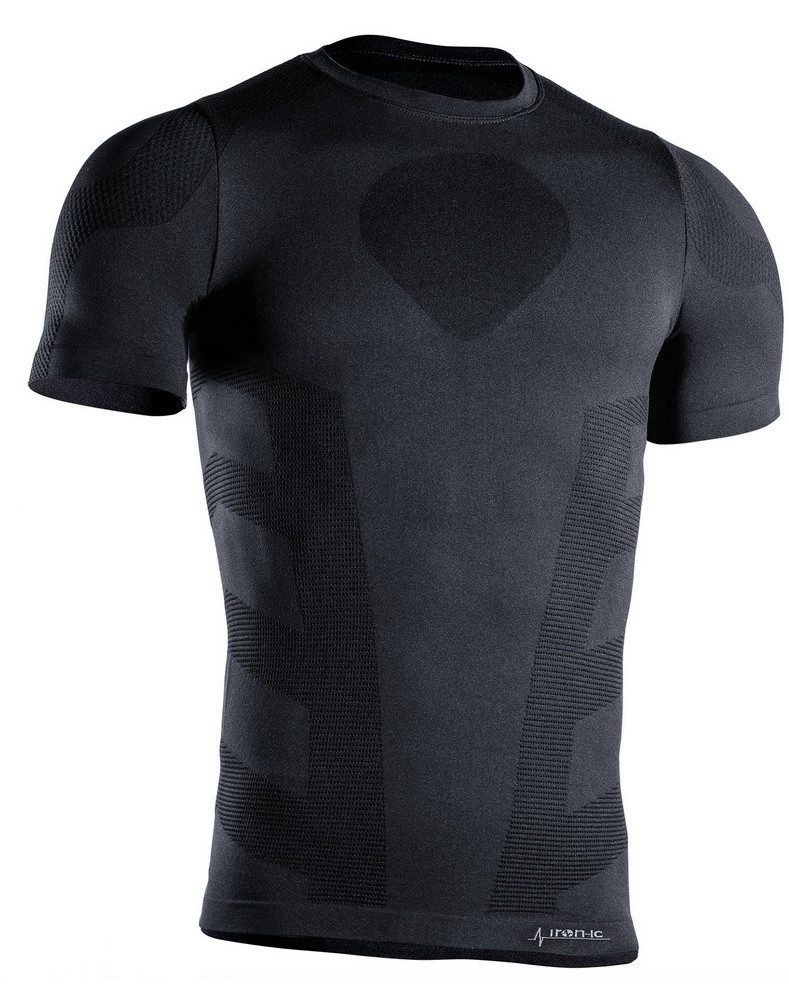 Iron-IC T-Shirt Funktionsünterwasche I-Soft Laufshirt Thermic Kurzarm schwarz Herren